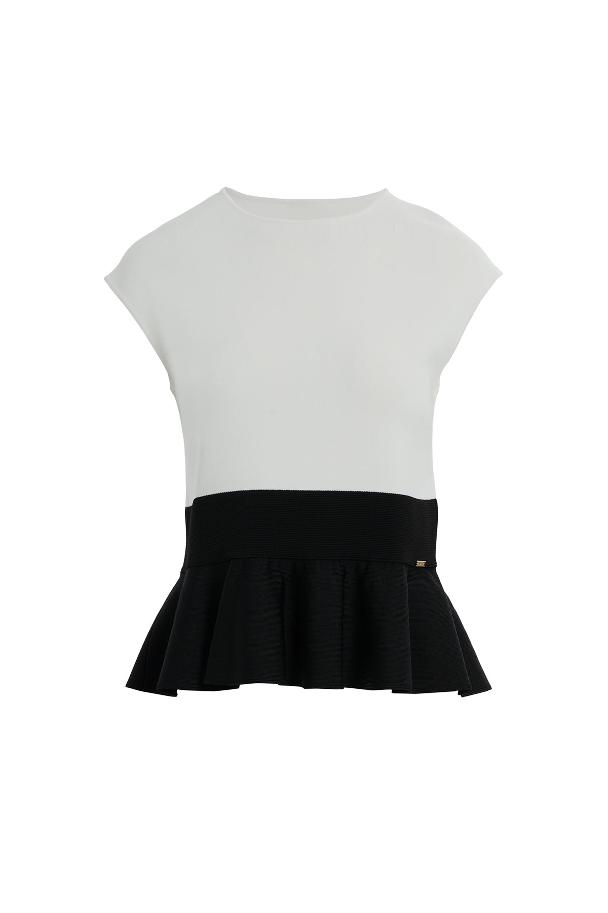 Volanlı İki Renkli Bluz