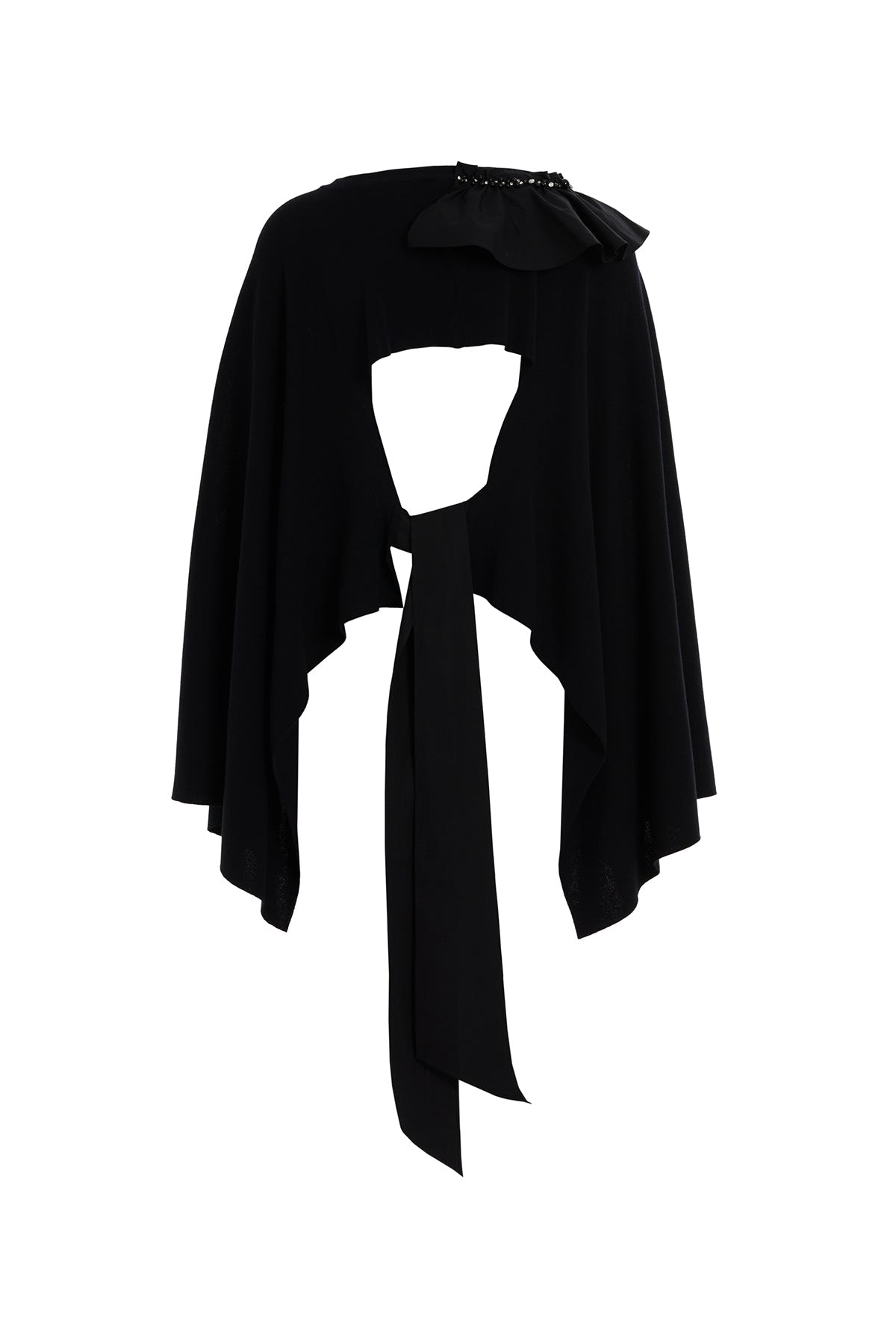 İşleme Detaylı Arkadan Kuşak Bağlamalı Bluz