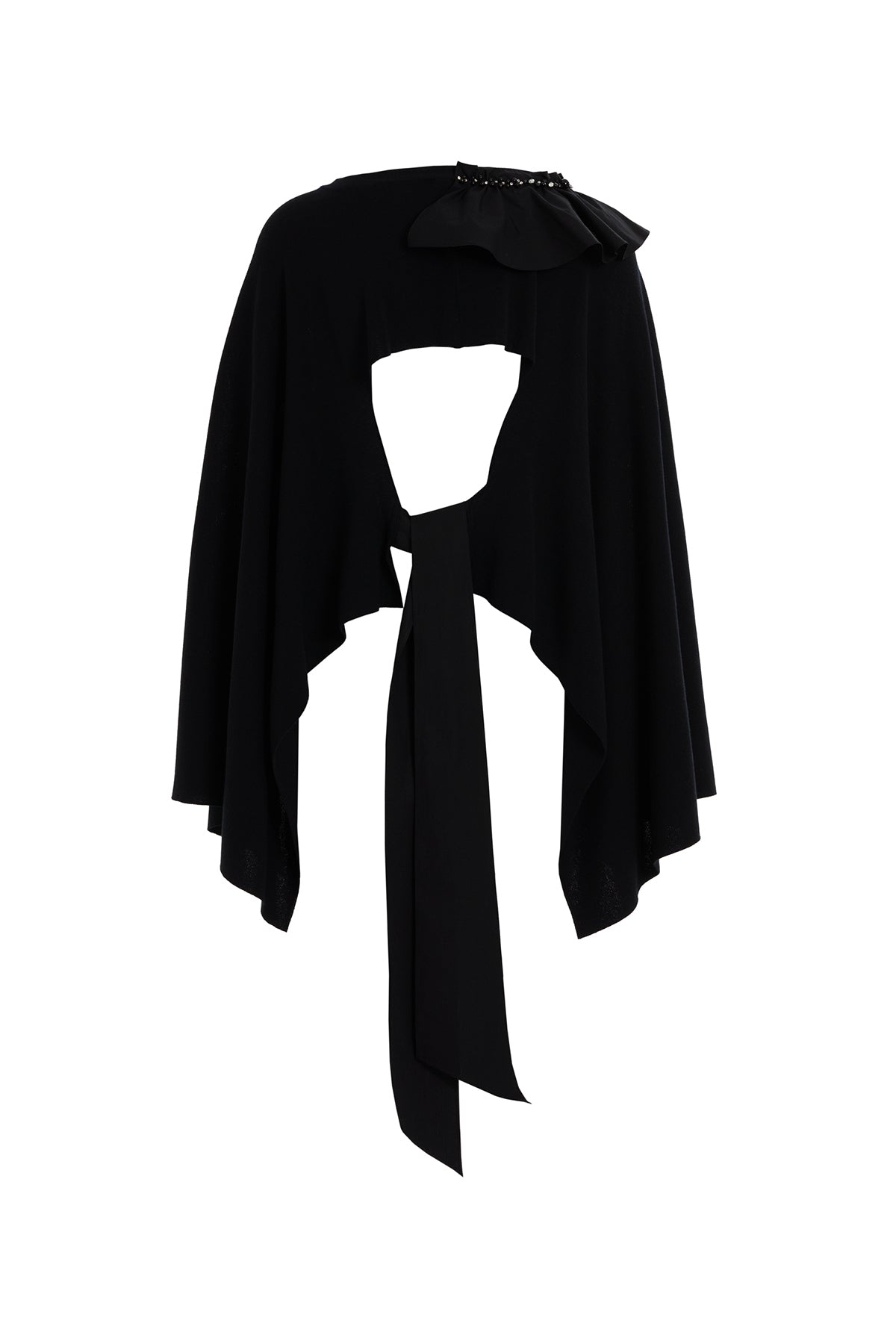 İşleme Detaylı Arkadan Kuşak Bağlamalı Bluz