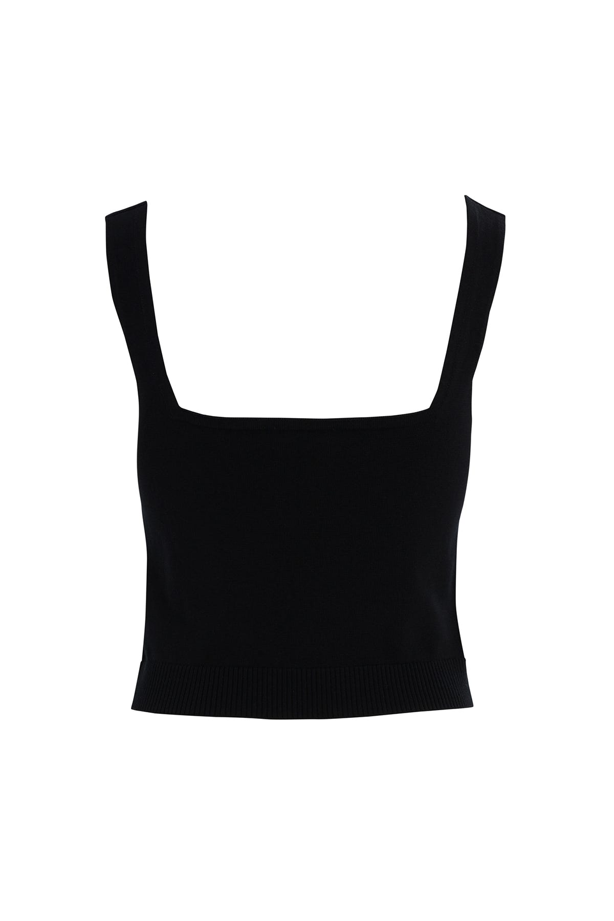 Düğme Detaylı Kare Yaka Kısa Crop