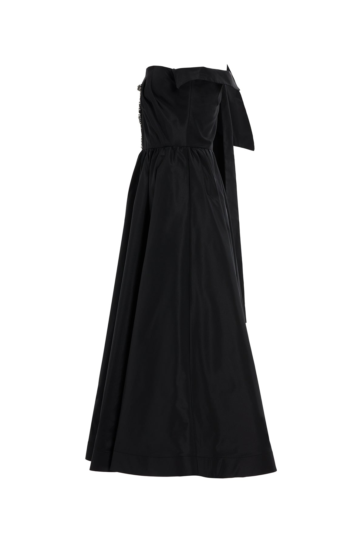 Omuzdan Bağlamalı Pili Detaylı İşlemeli Midi Elbise