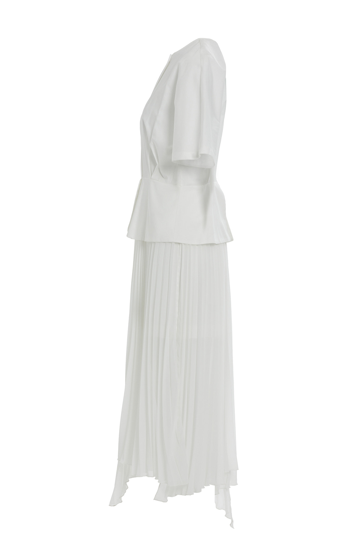 Zincir Detaylı Eteği Piliseli Midi Elbise