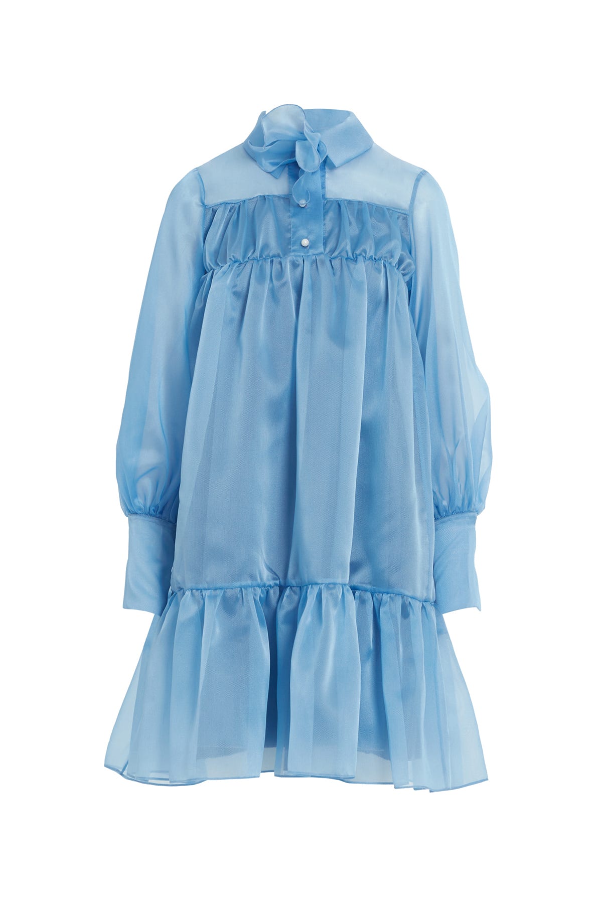 Çıkarılabilir Çiçek Detaylı, Etek Ucu Büzgülü Transparan Midi Elbise