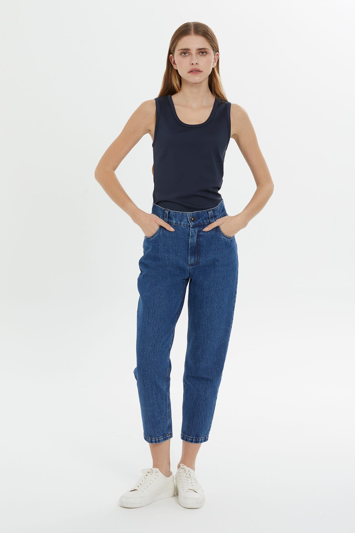 Klasik Beş Cepli Denim Pantolon