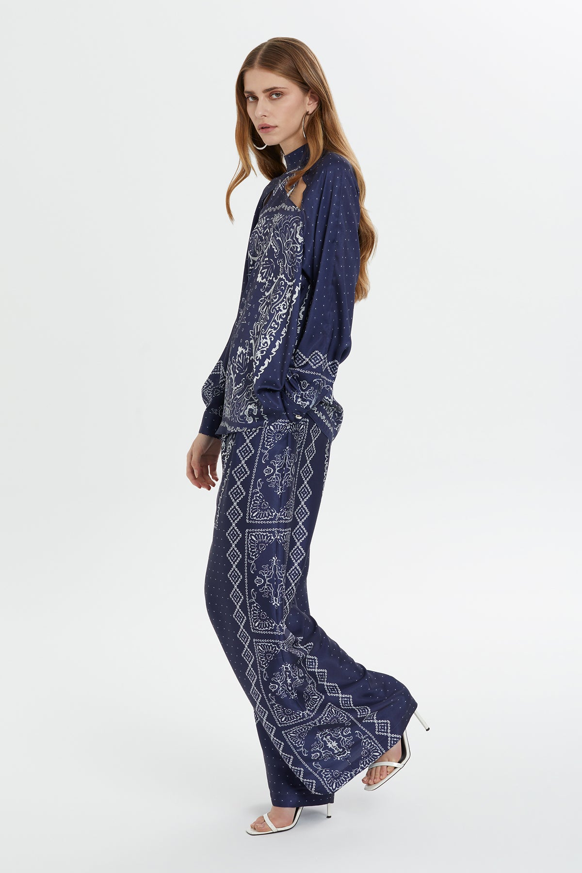 Reglan Kollu Desenli Bluz