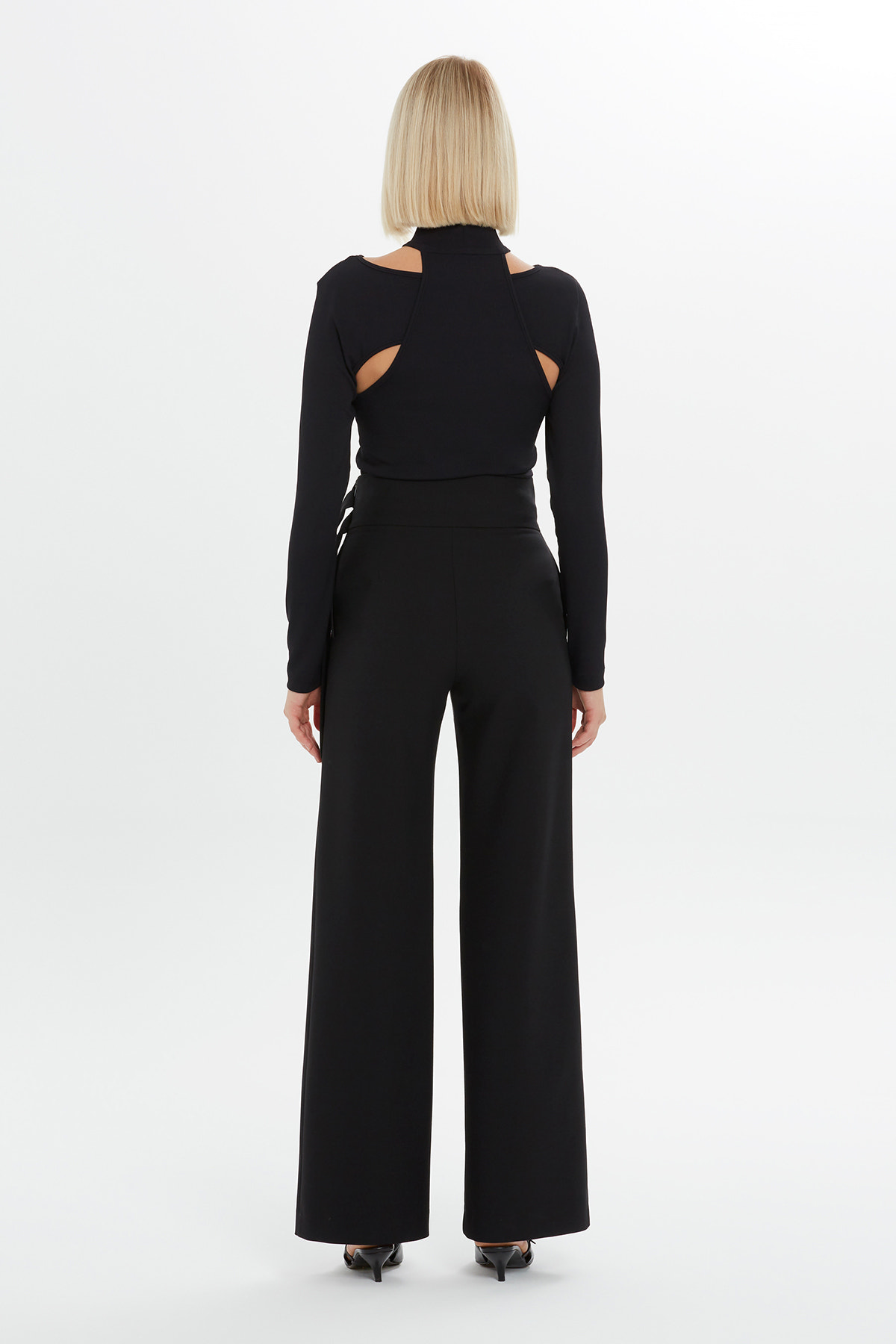 Bel Detaylı Bol Pantolon