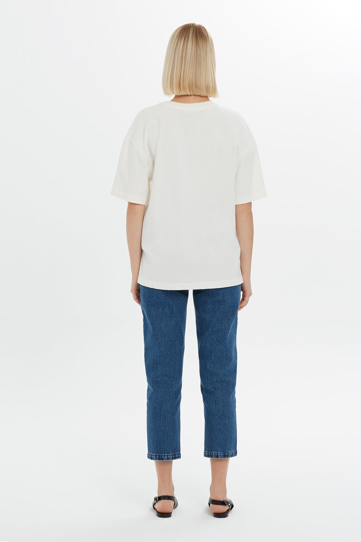 Slogan Baskılı Kısa Kollu T-shirt