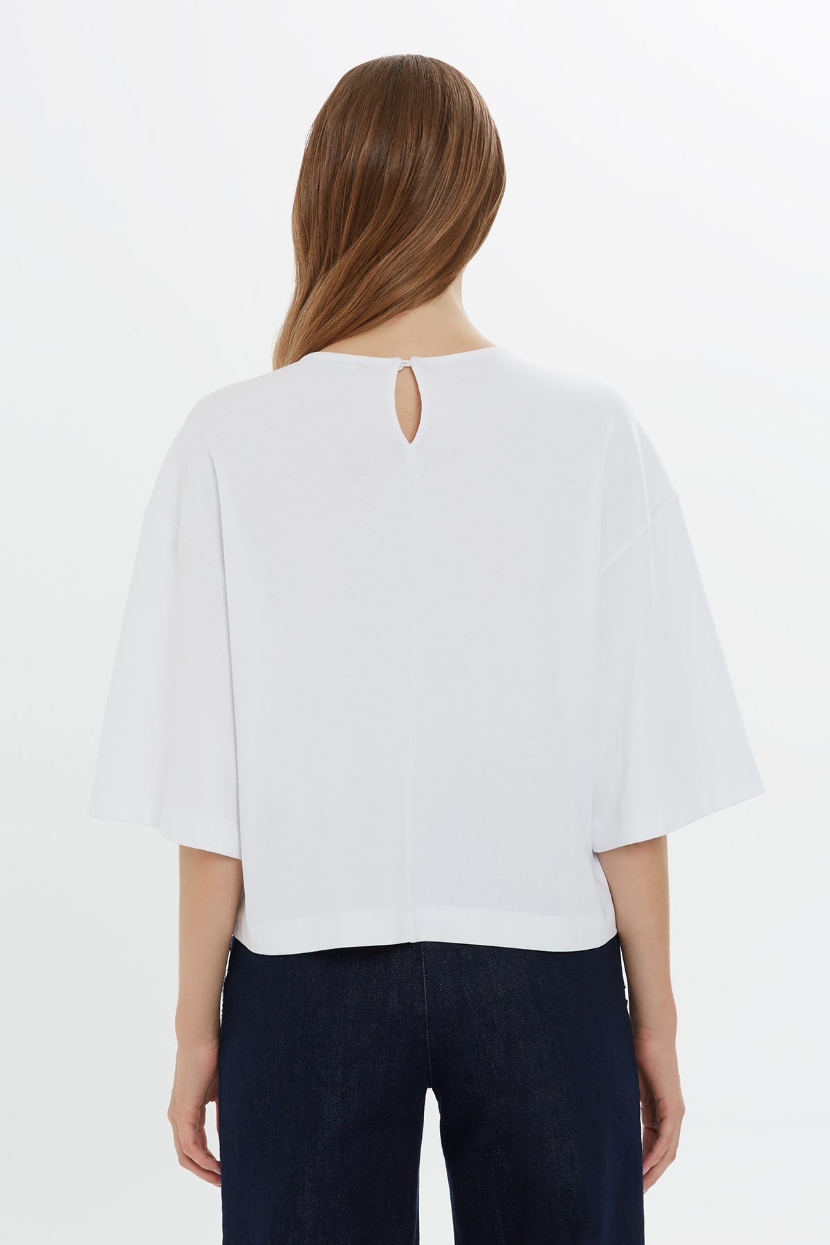 İşleme Detaylı Kısa Kollu Pamuklu T-shirt