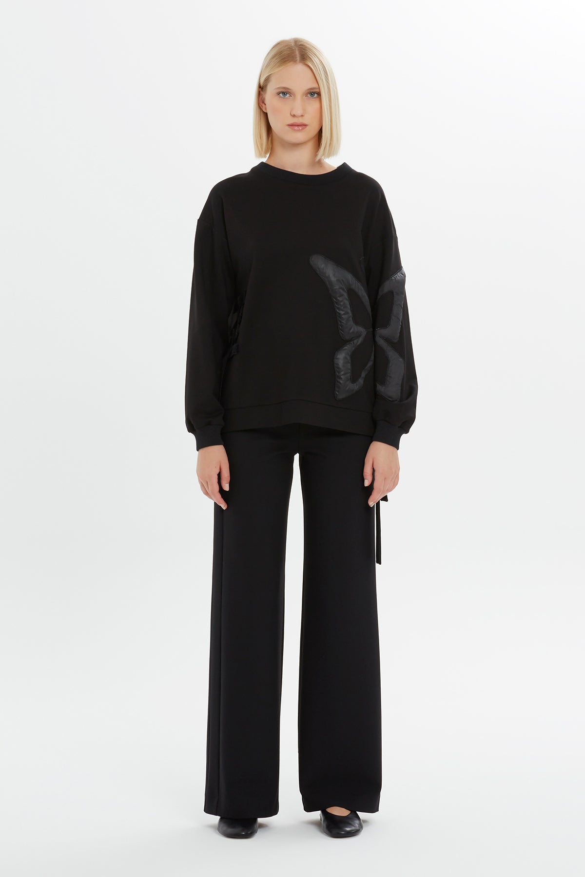 Kelebek Baskılı Uzun Kollu Sweatshirt