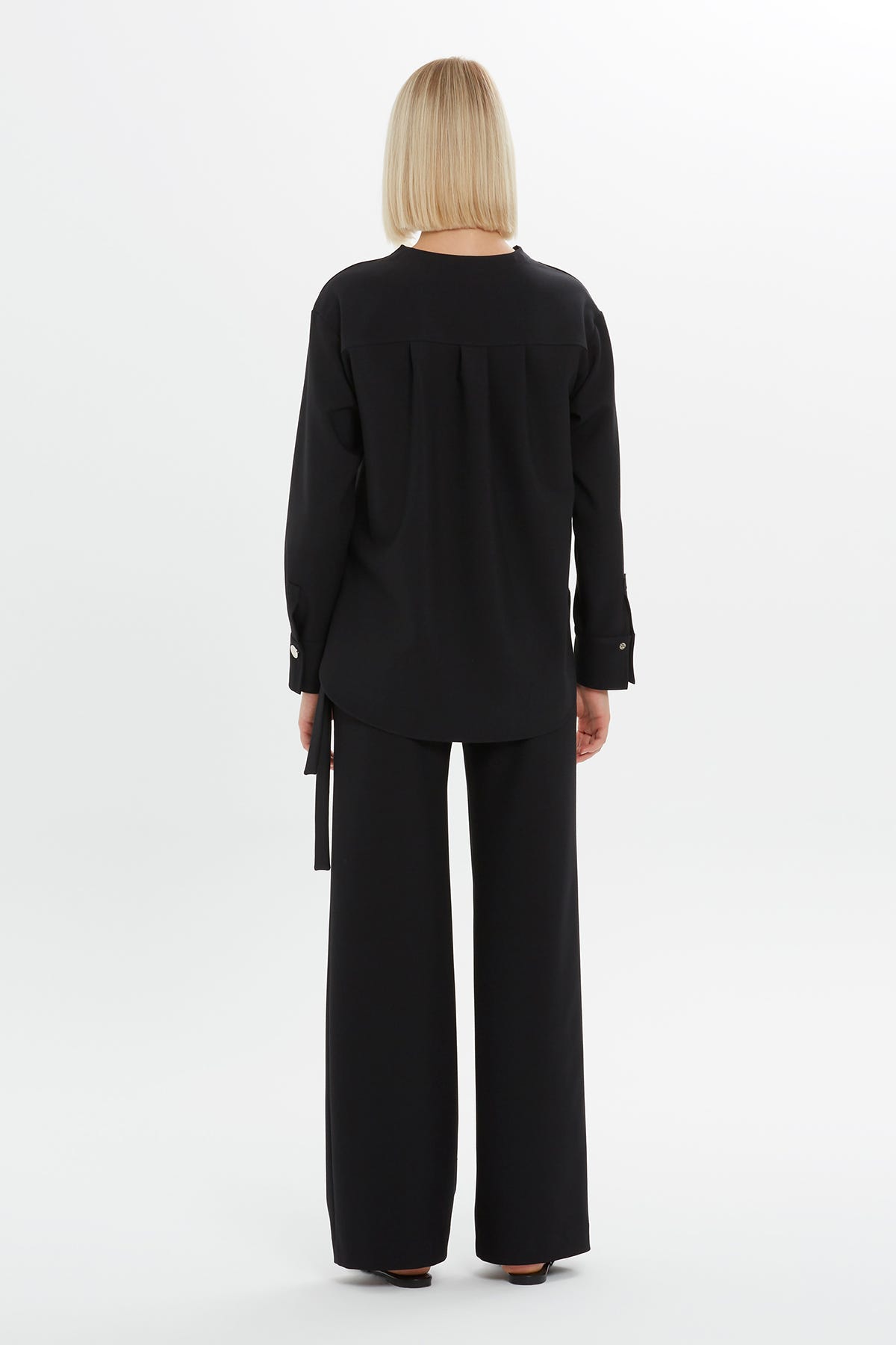 Baskılı Düğme Detaylı Uzun Kollu Sweatshirt