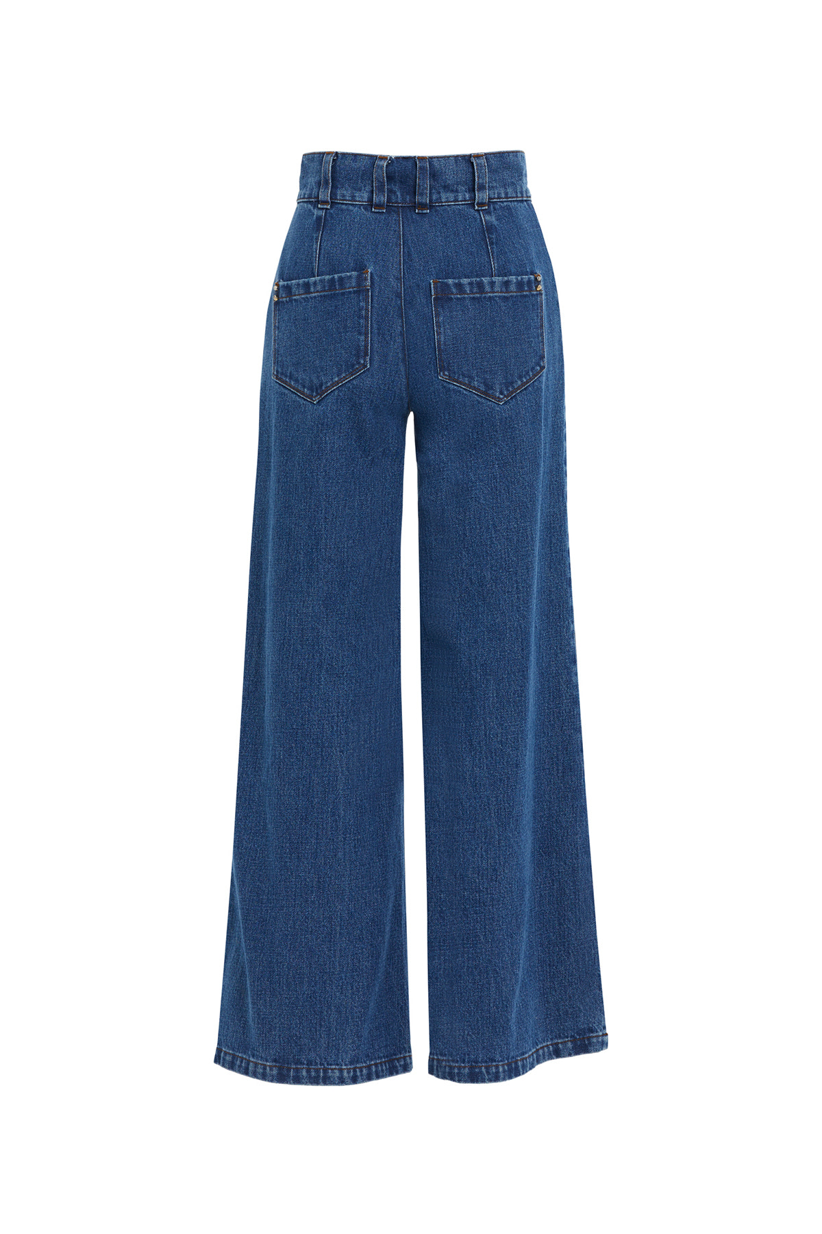 Klasik Palazzo Denim Pantolon