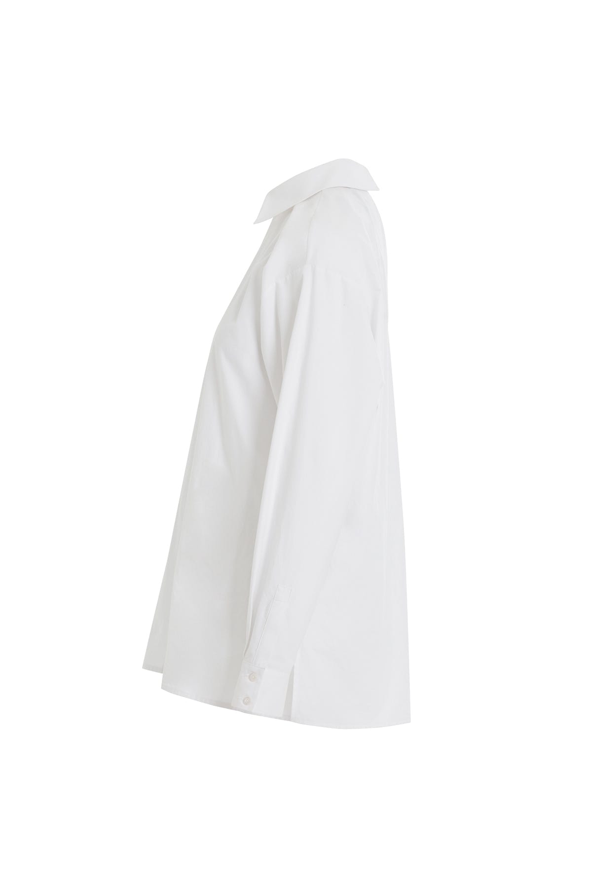 Yanlardan Yırtmaçlı Uzun Kollu Gömlek