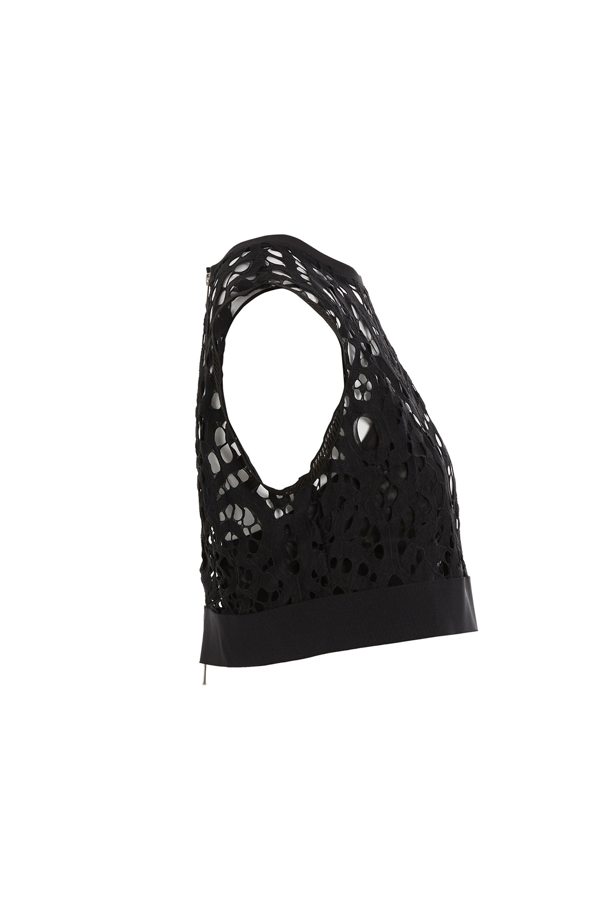 Etek Ucu Lastikli İç Büstiyerli Dantel Bluz