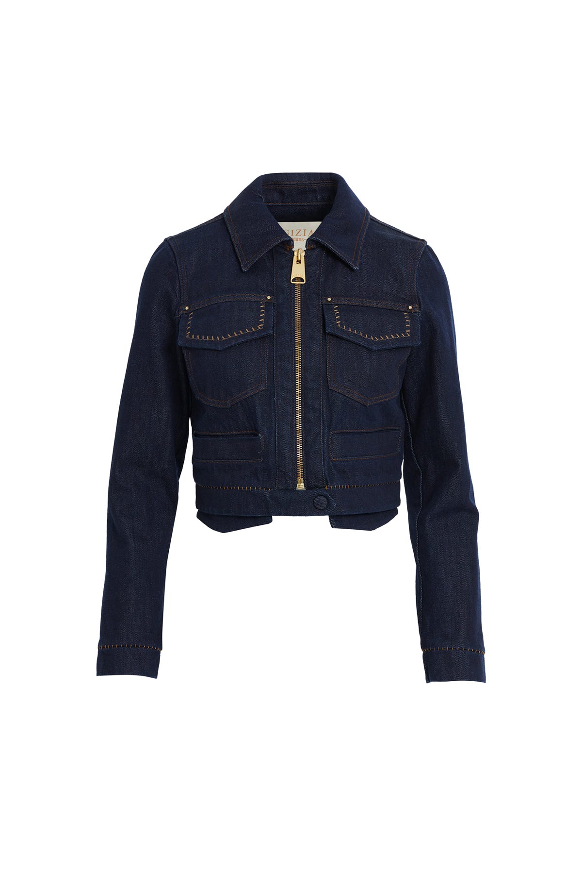 Zımba Detaylı Kısa Kot Ceket