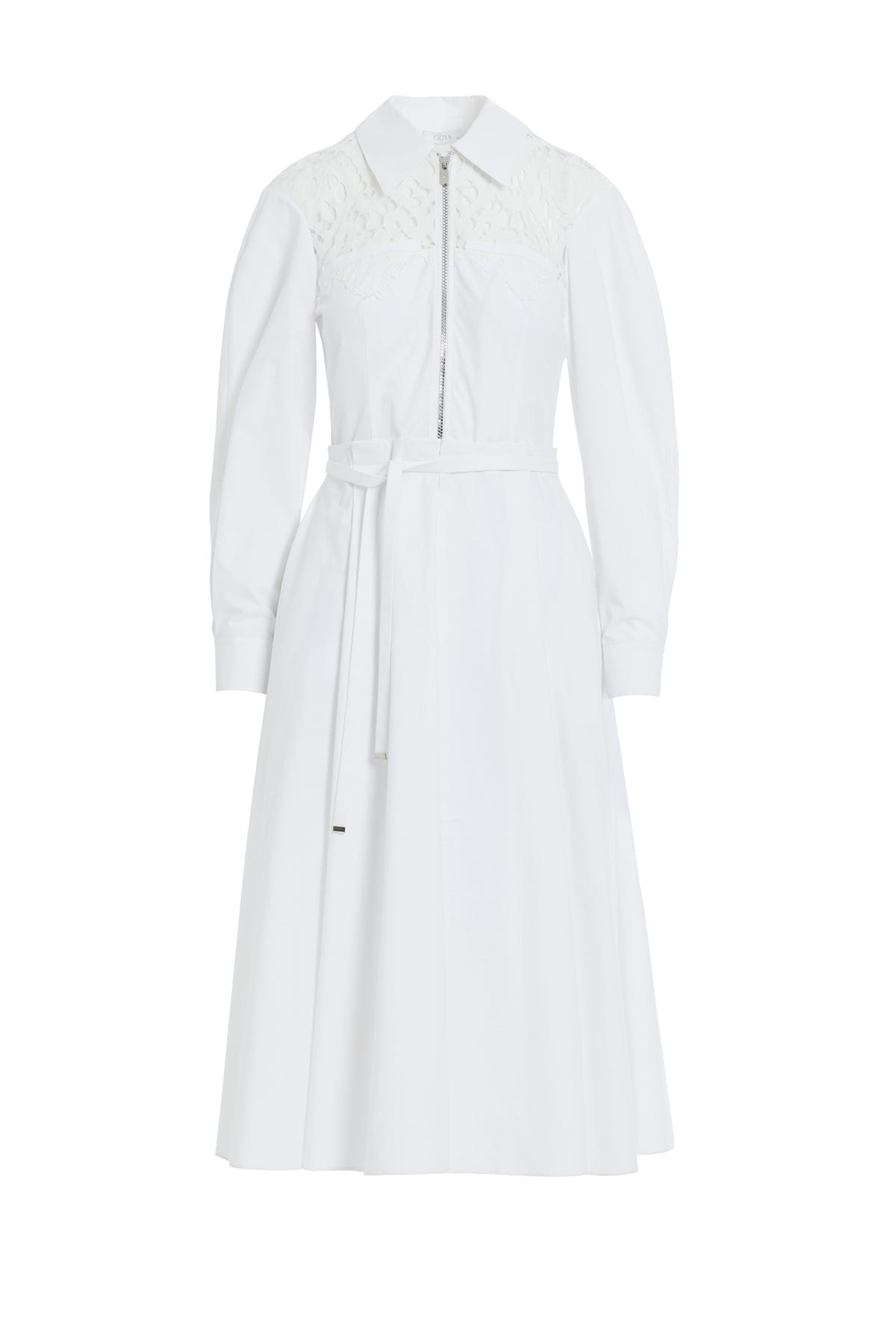 Gömlek Yaka Fermuarlı Midi Elbise