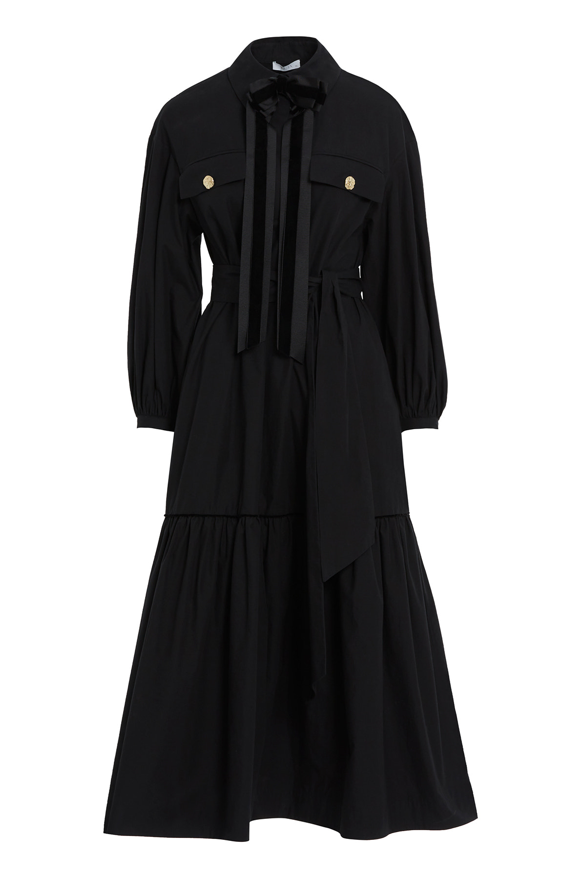 Fiyonk Ve Şerit Detaylı Maxi Astarsız Elbise