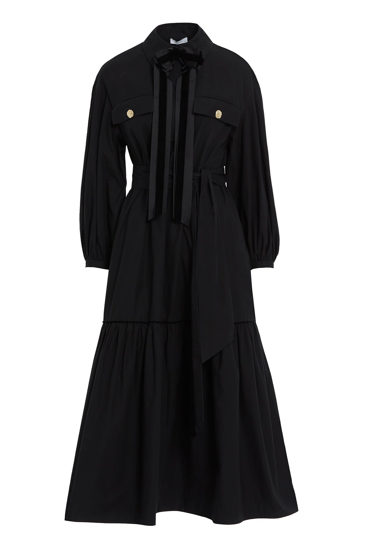 Fiyonk Ve Şerit Detaylı Maxi Astarsız Elbise