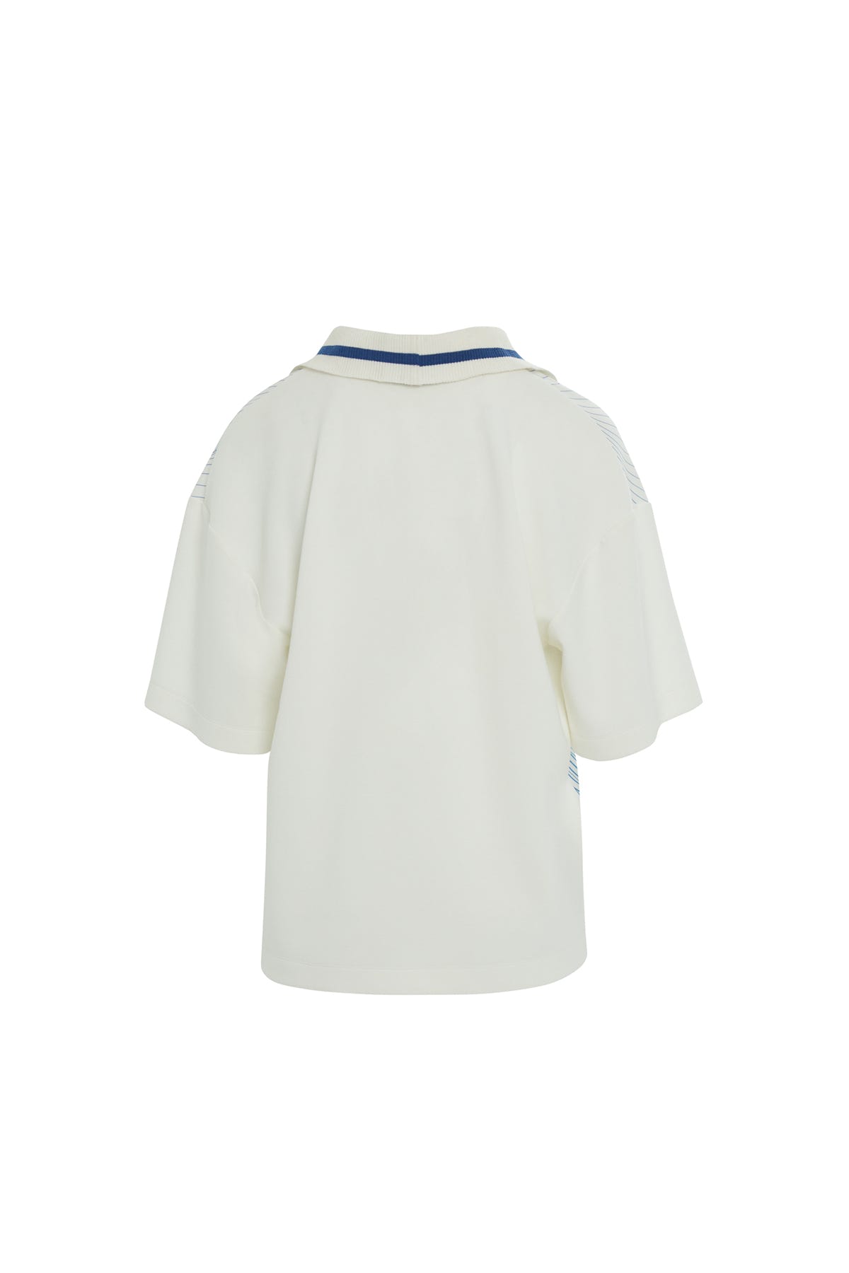 Çizgi Desenli Kısa Kollu V Yaka T-shirt