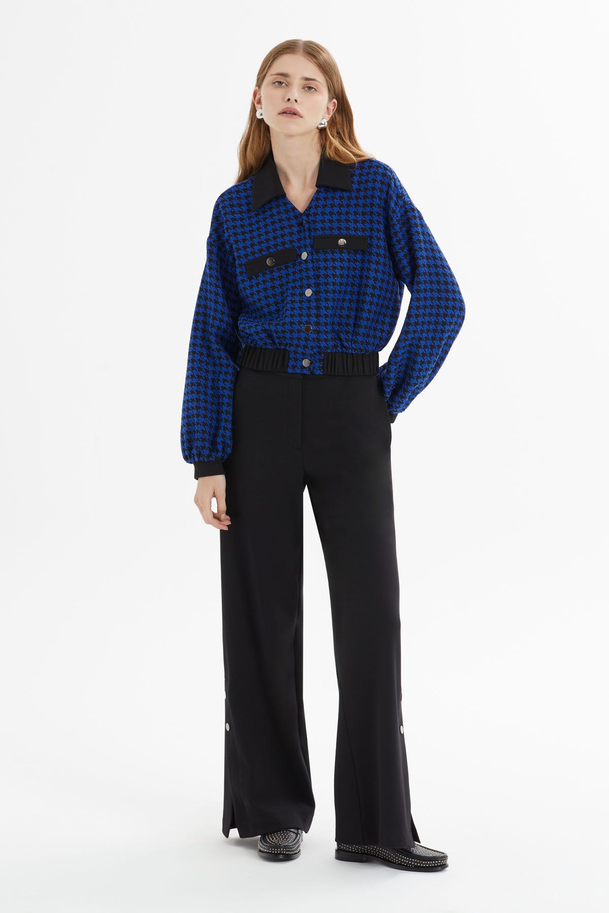 Düğme Detaylı Pantolonlu Takım