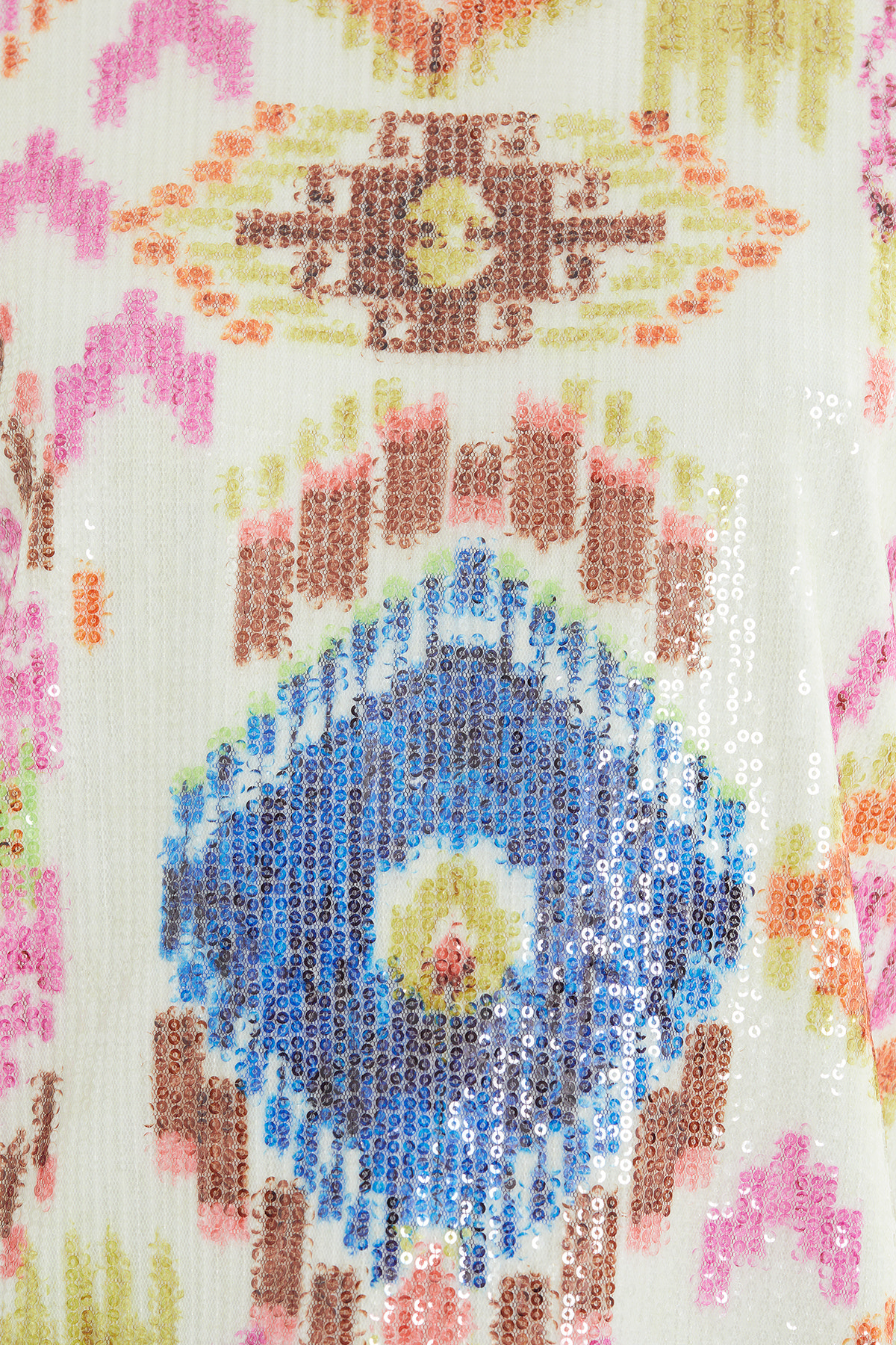 Ön Beden Pul Payet Desenli Kısa Kollu T-shirt