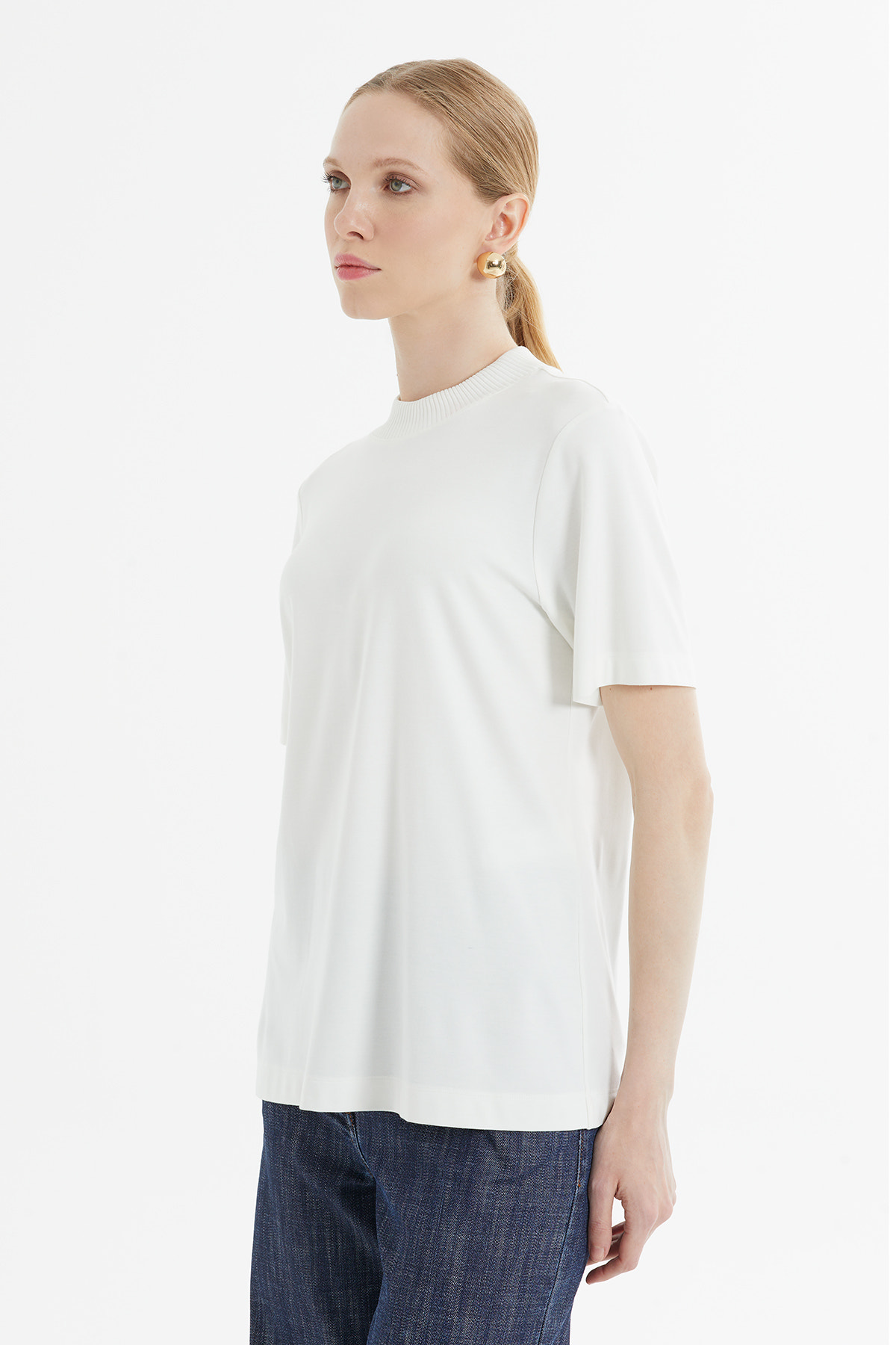 Bisiklet Yaka Kısa Kollu T-Shirt