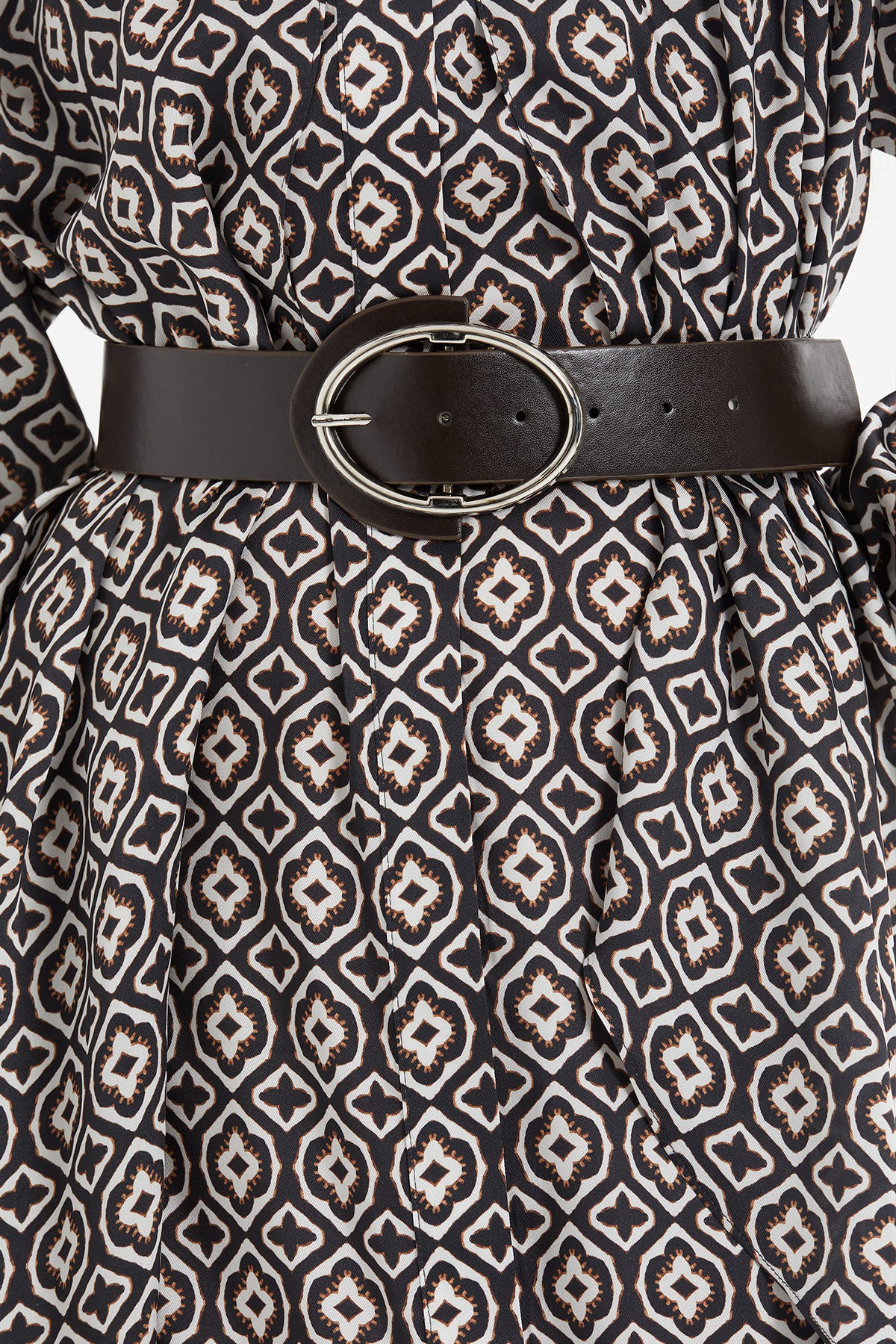 Aller Parçalı Desenli Maxi Elbise