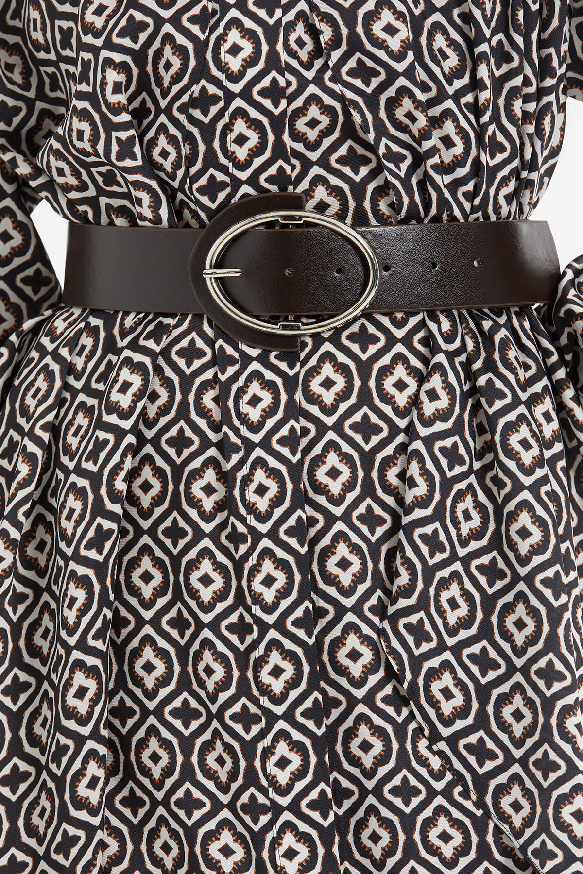 Aller Parçalı Desenli Maxi Elbise