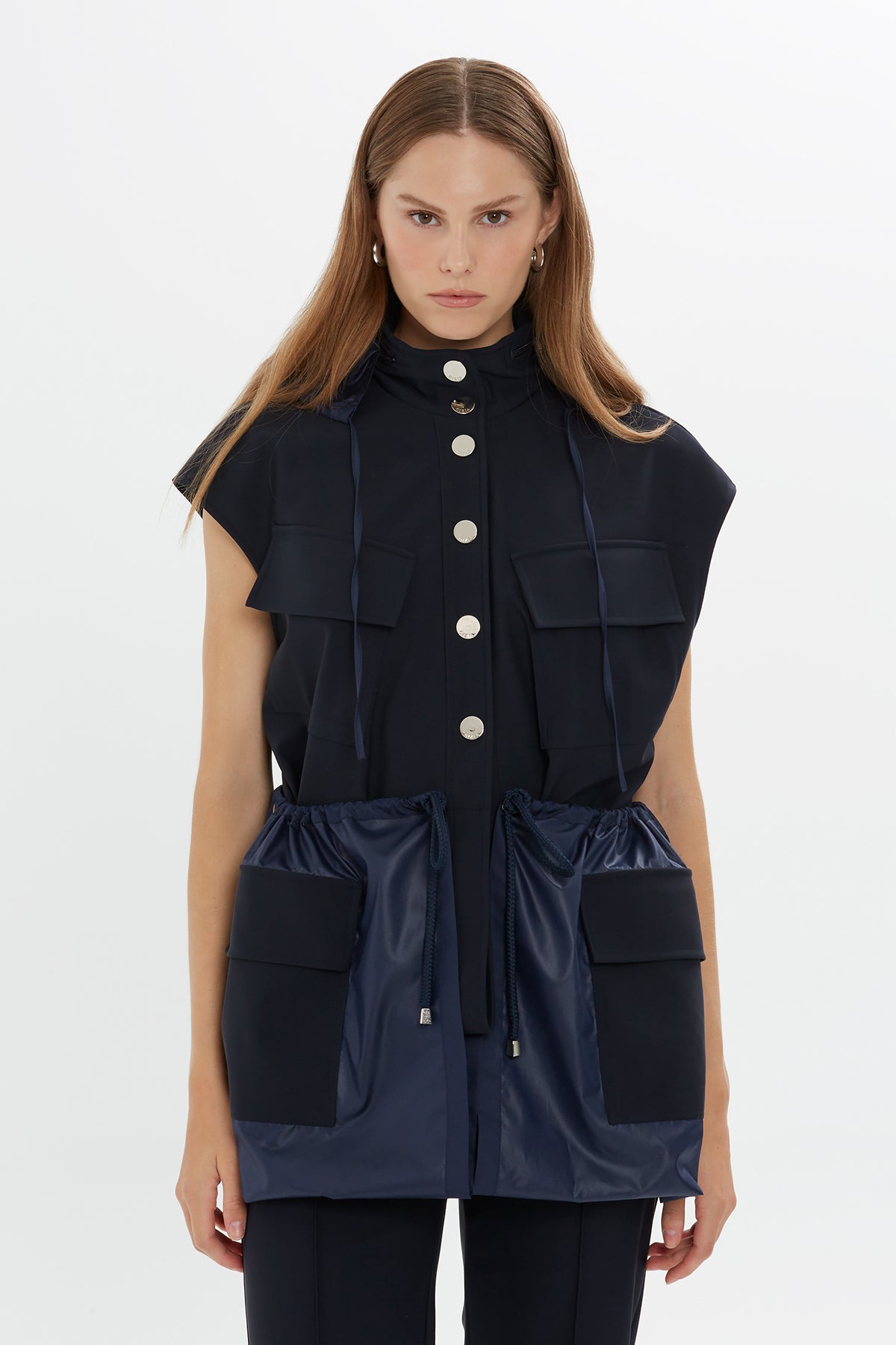 Kapüşonlu Uzun Yelek