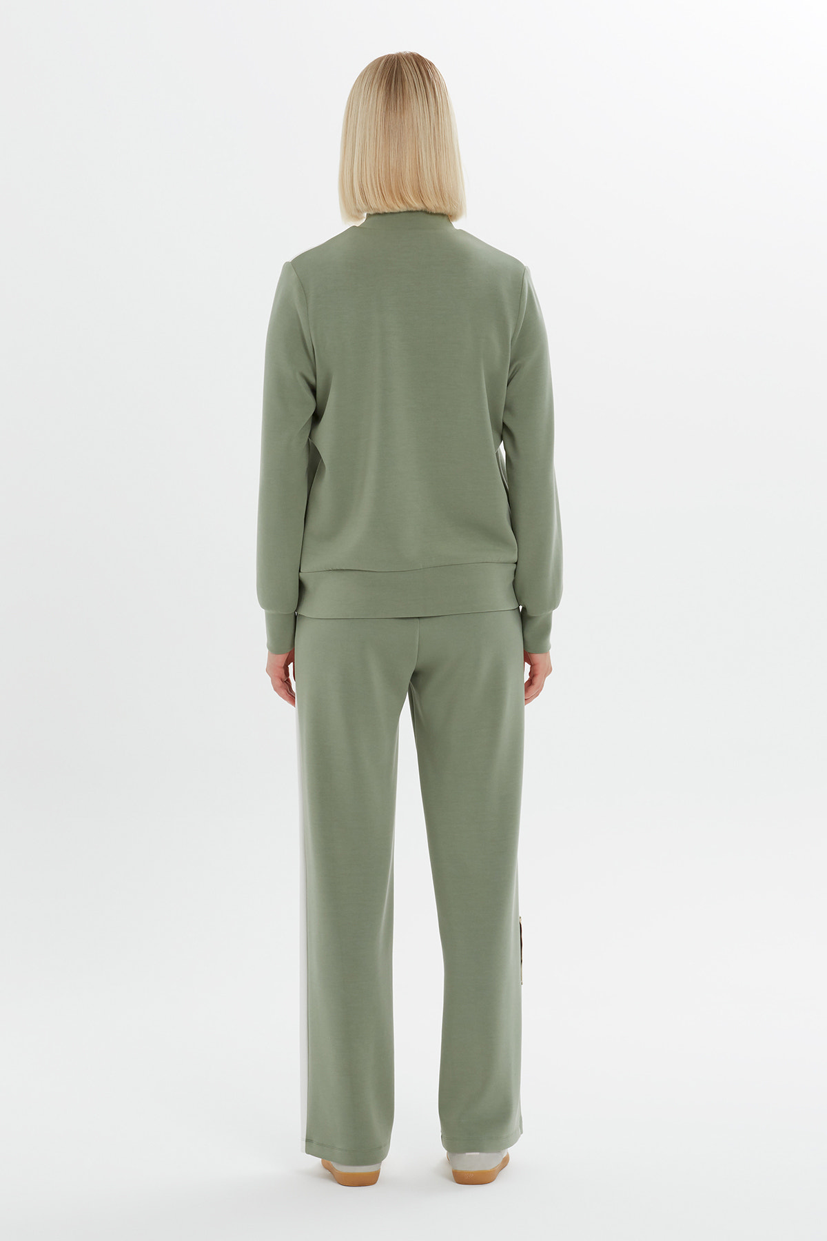 Renk Bloklu Fermuarlı Spor Eşofman Üstü