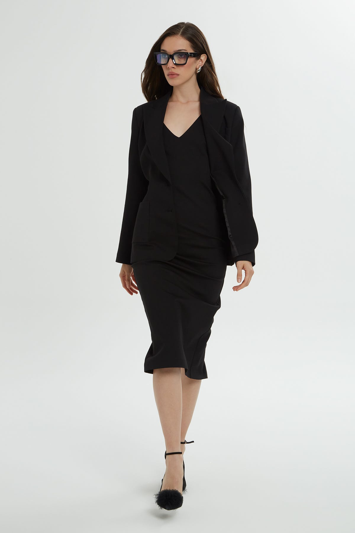 Ceket Ve Kalem Elbise Takım