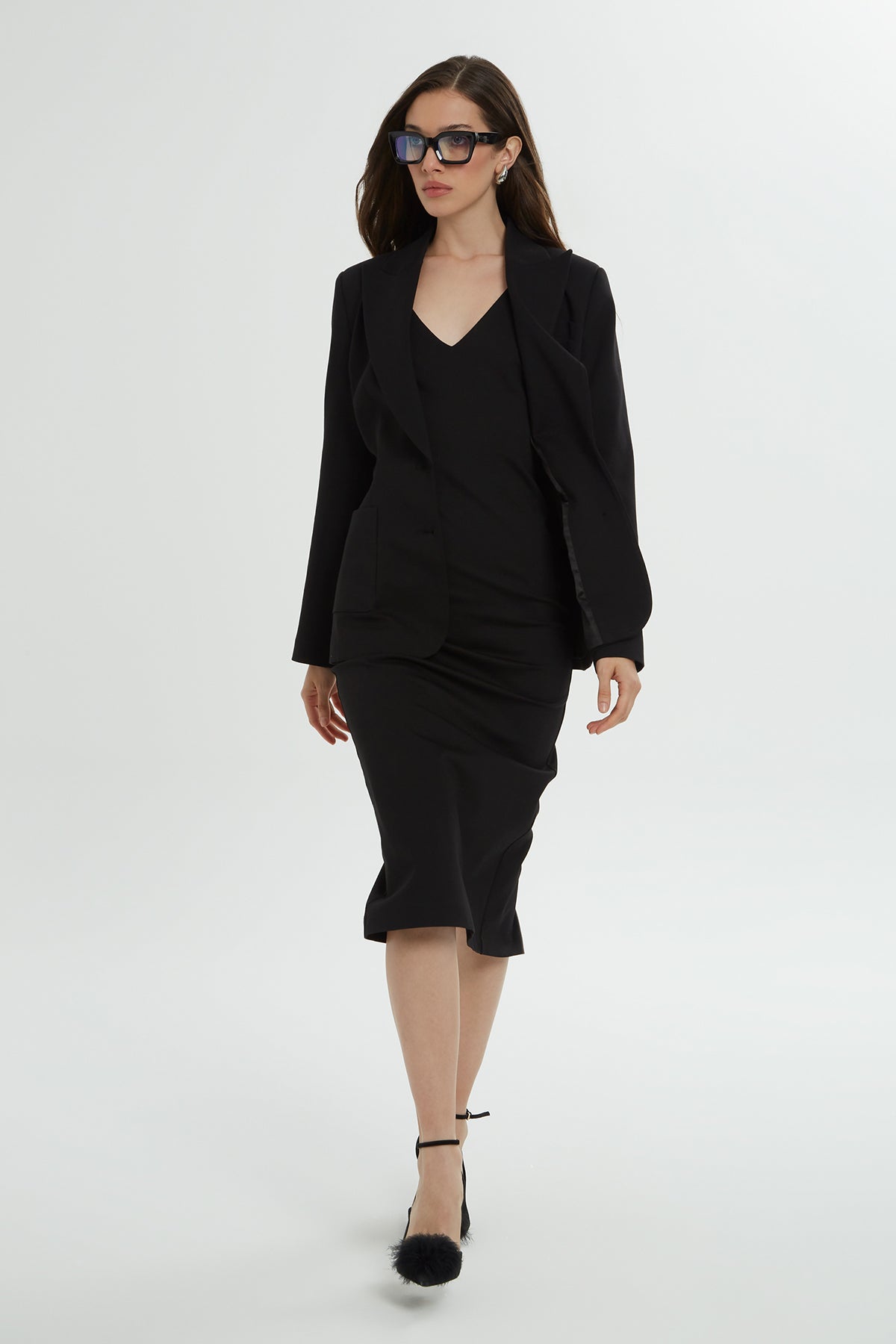 Ceket Ve Kalem Elbise Takım