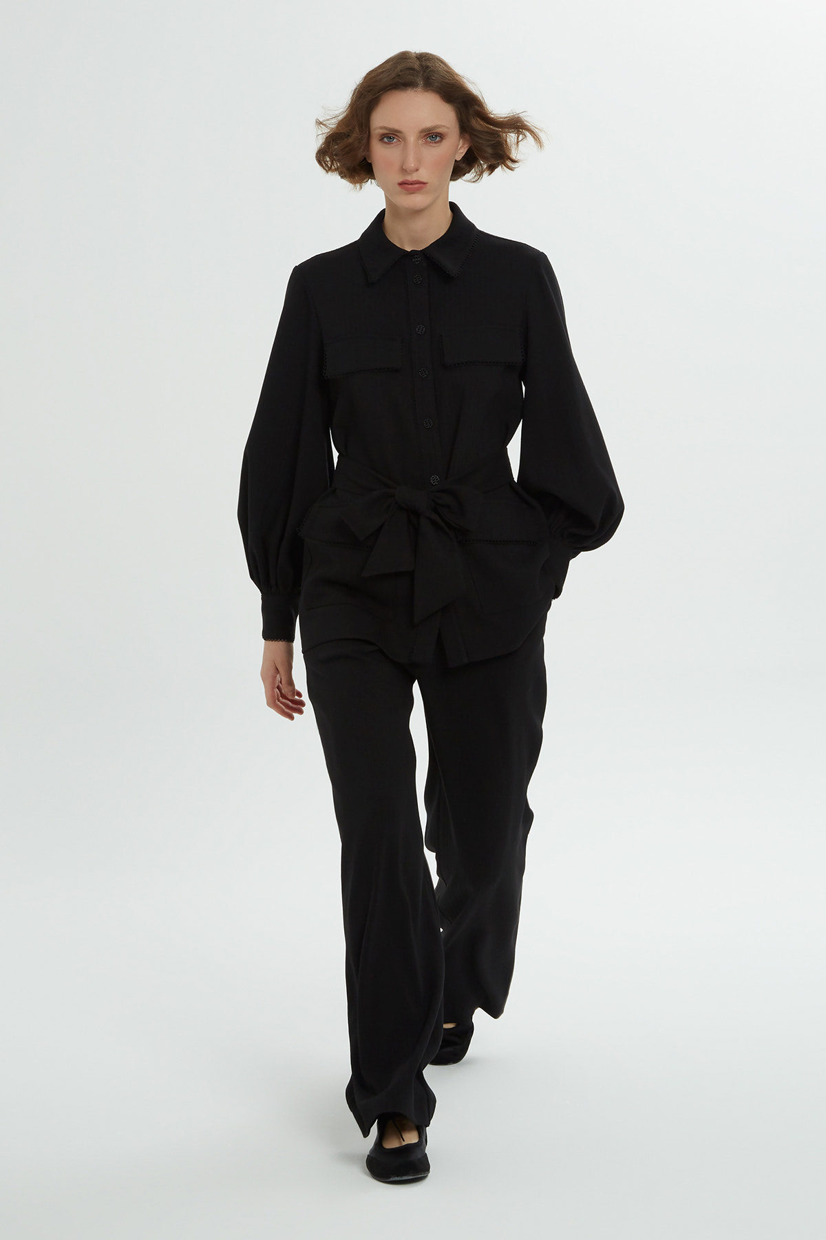 Kemerli Gömlek Ve Pantolon Takımı