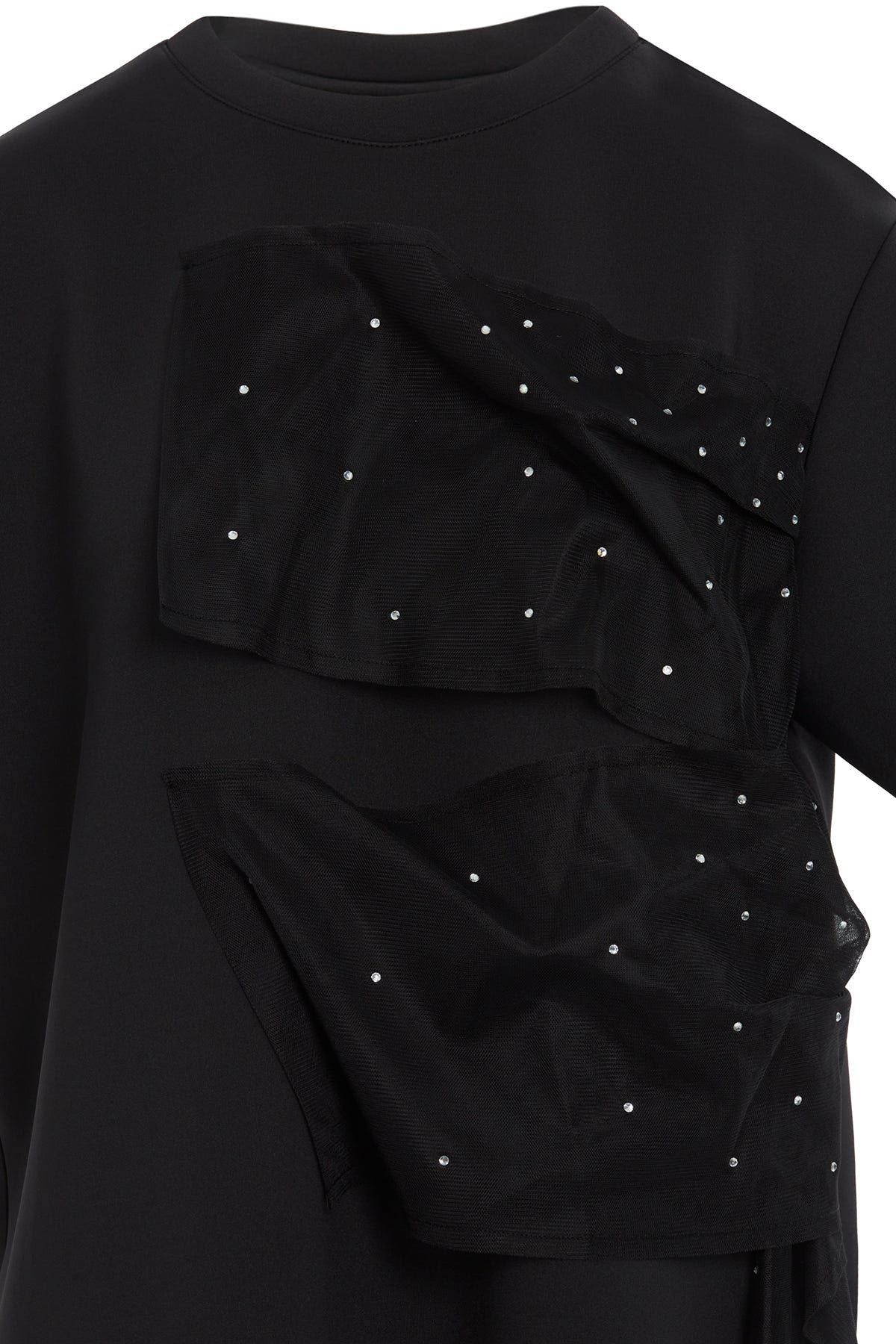 Tül Ve Boncuk Detaylı T-shirt