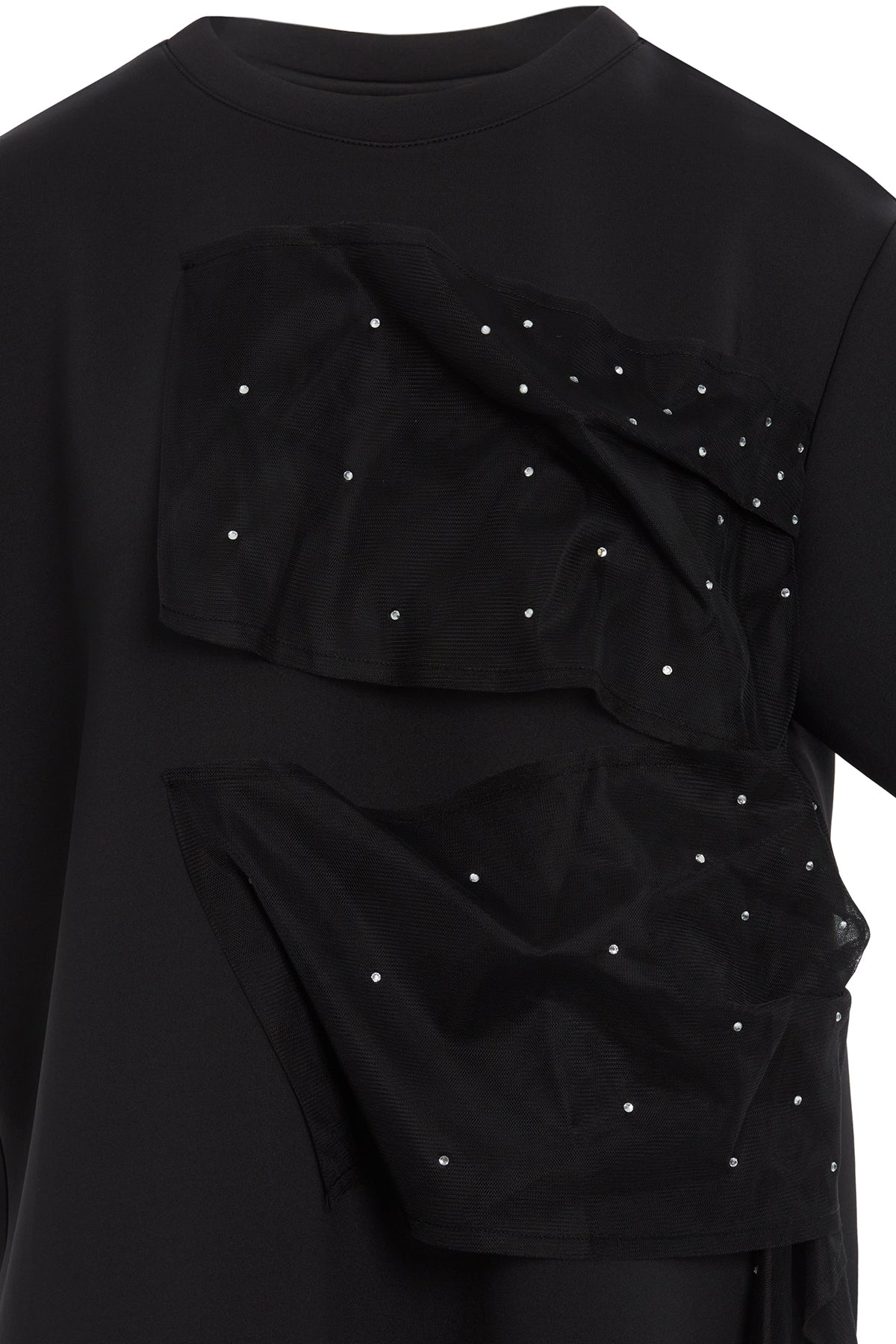 Tül Ve Boncuk Detaylı T-shirt