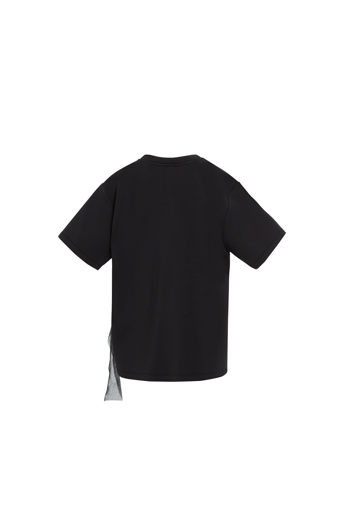 Tül Ve Boncuk Detaylı Siyah T-shirt