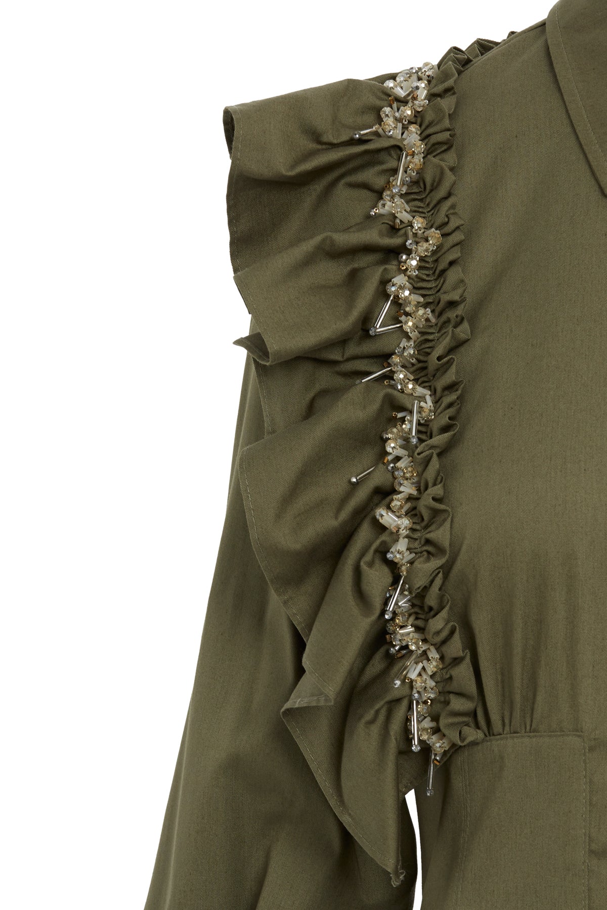 Beli Korsaj Detaylı Pile Üstüne Boncuk İşlemeli Maxi Elbise