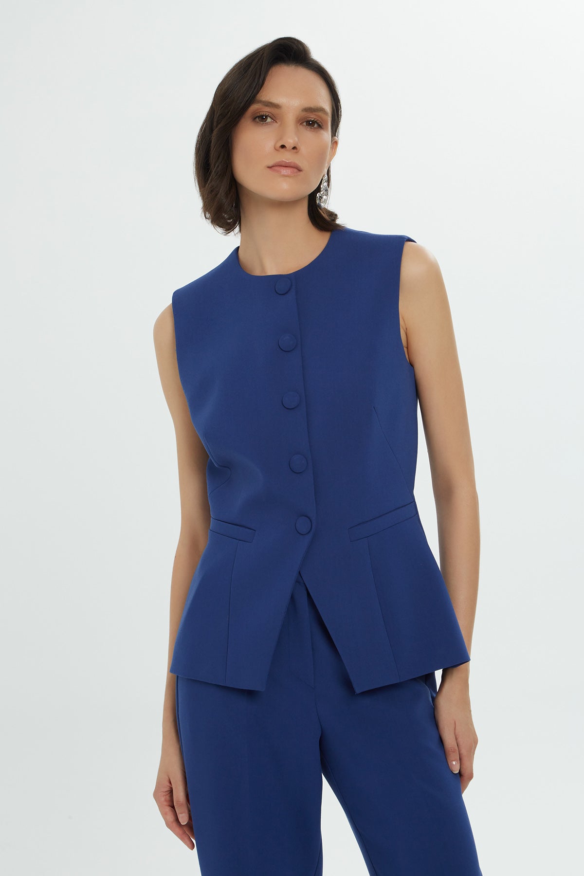 Mono Kapamalı Astarlı Kadın Dokuma Yelek