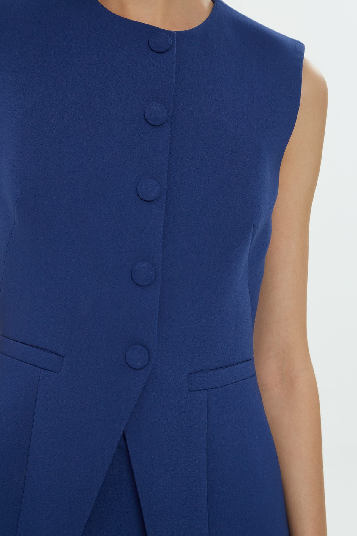 Mono Kapamalı Astarlı Kadın Dokuma Yelek