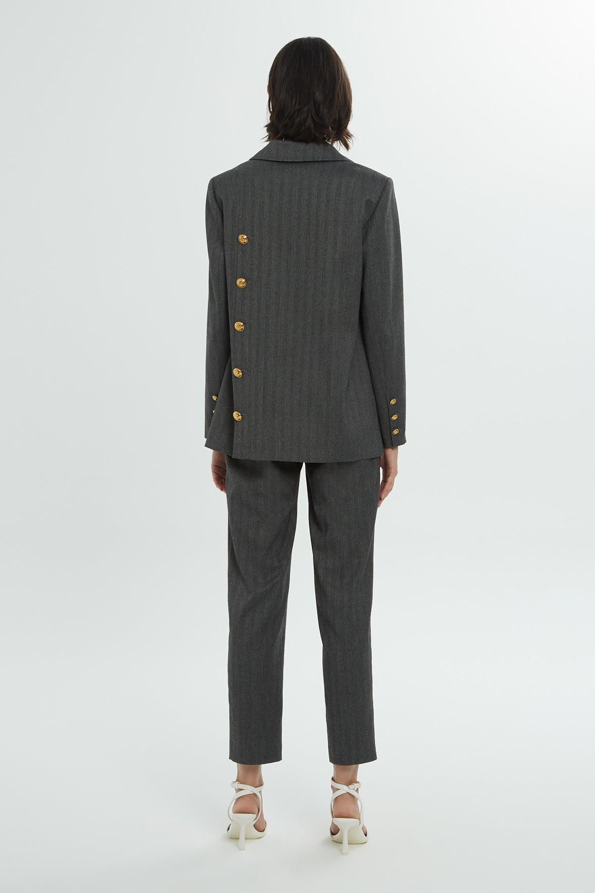 Düğme Detaylı Kruvaze Ceket