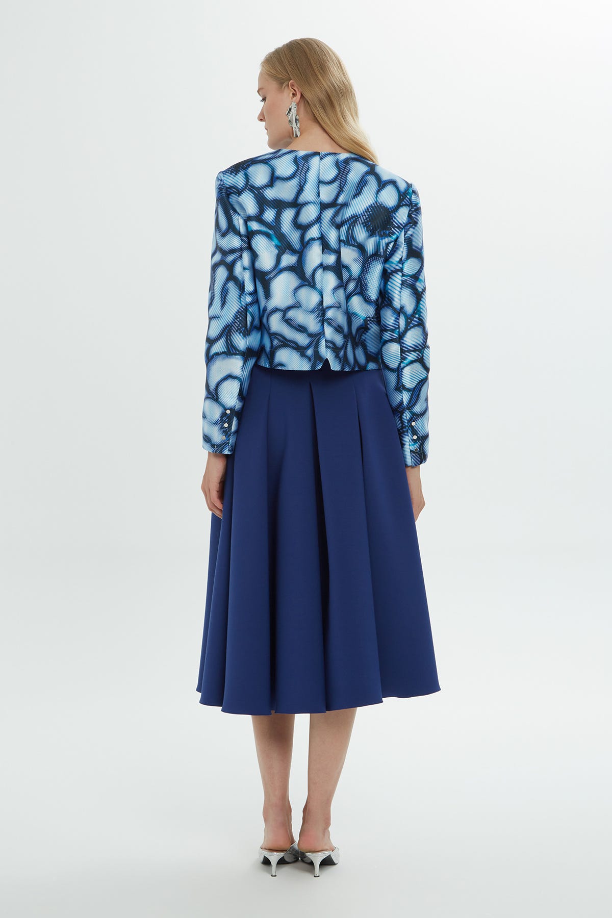 Bisiklet Yaka Desenli Kısa Ceket