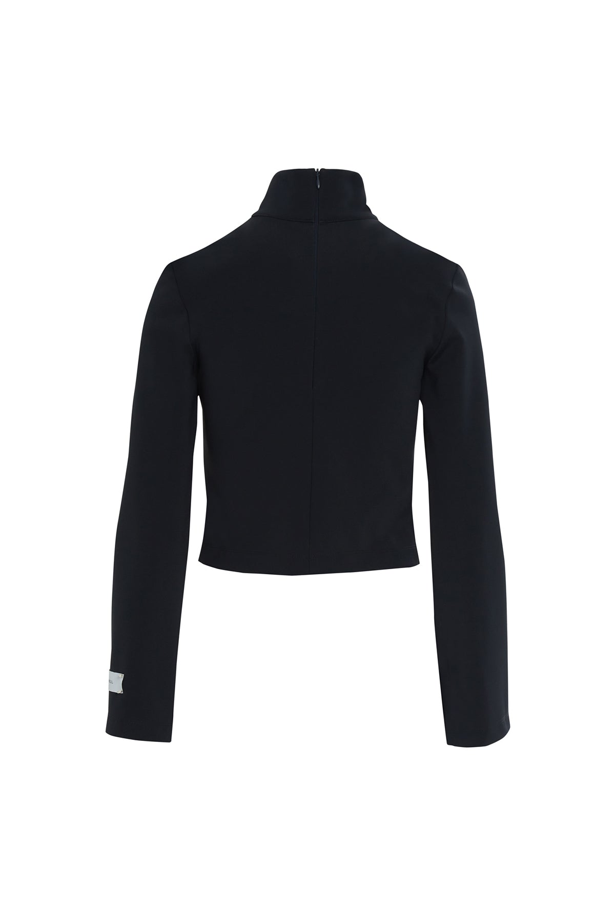 Asimetrik Kesim Yüksek Yakalı Crop