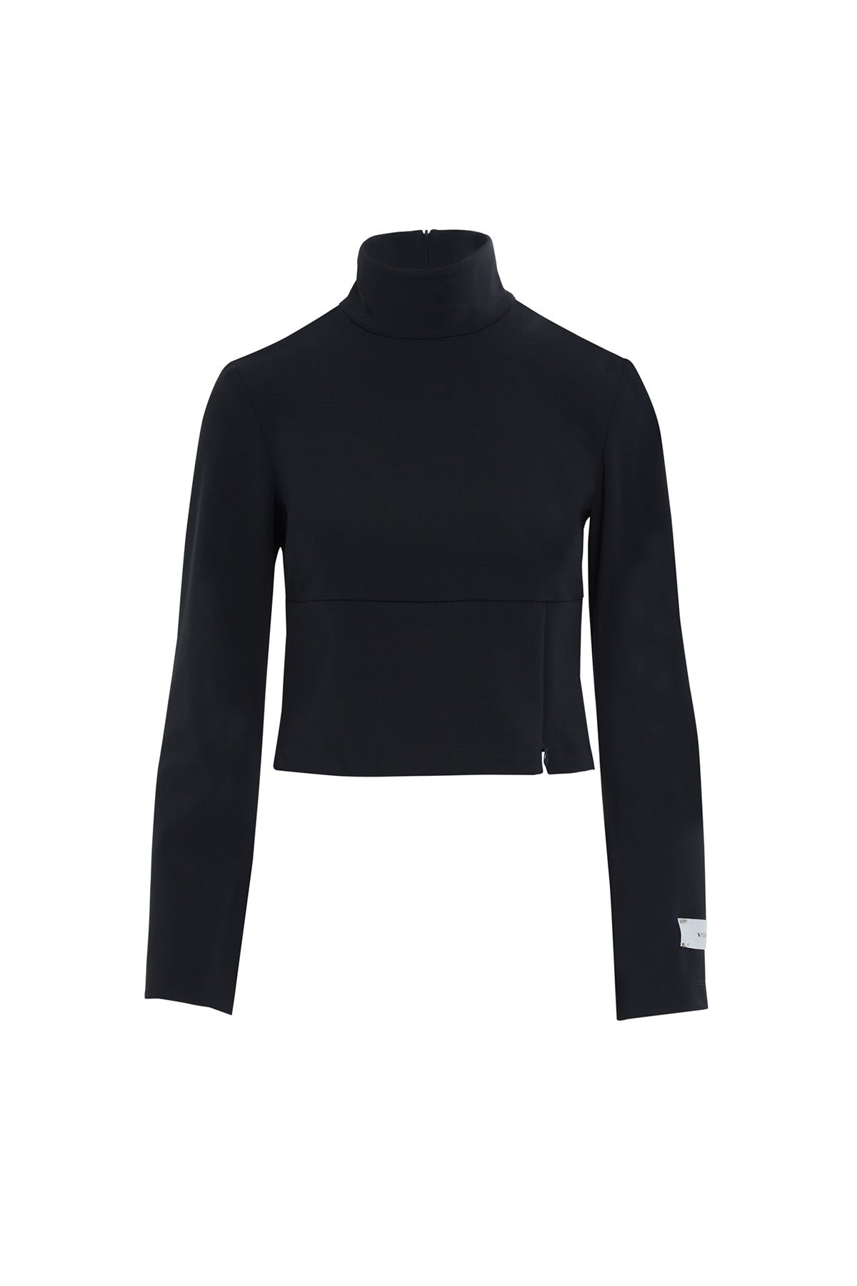 Asimetrik Kesim Yüksek Yakalı Crop