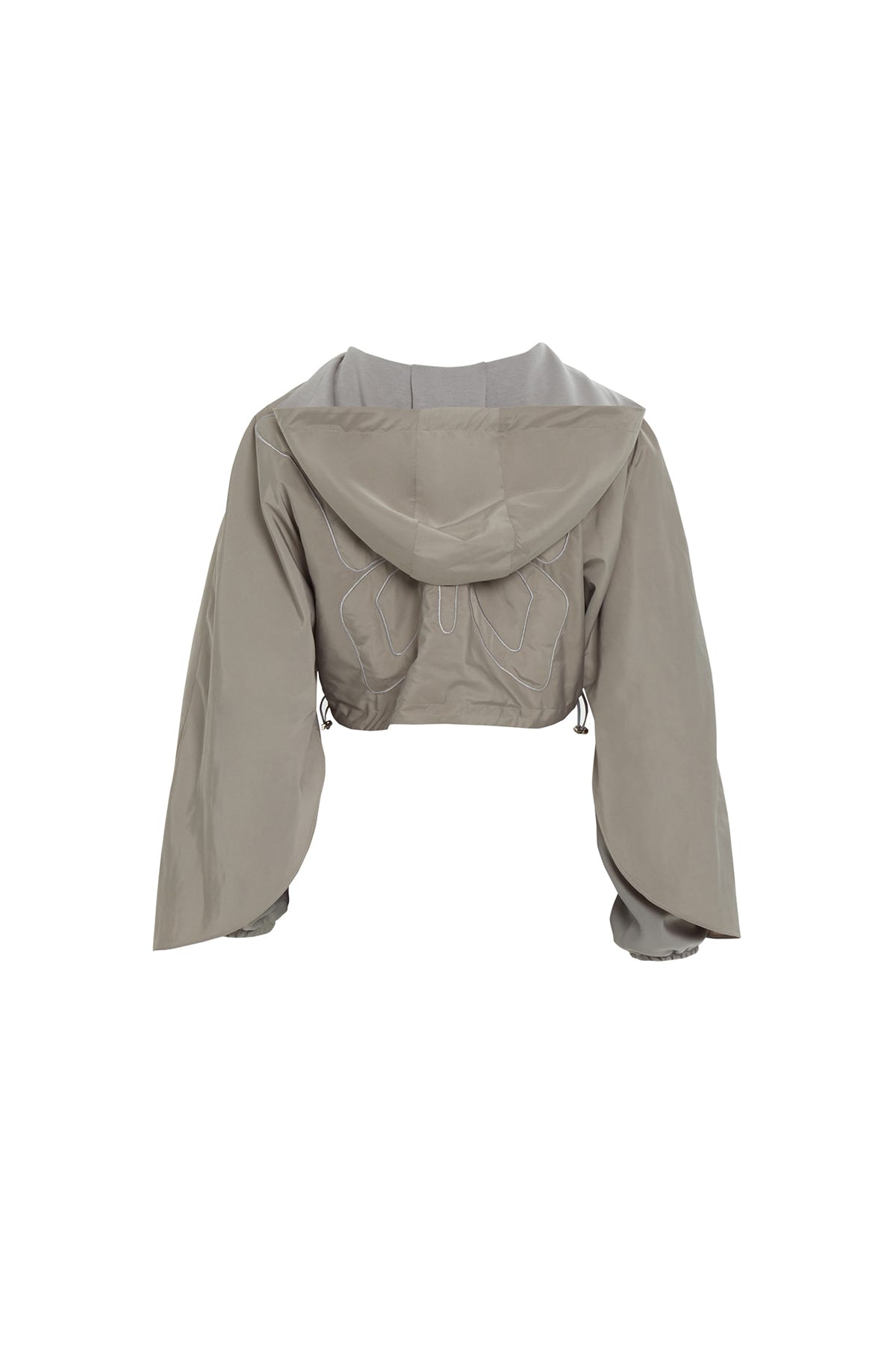 Kapüşonlu Büzgü Detaylı Crop Sweatshirt