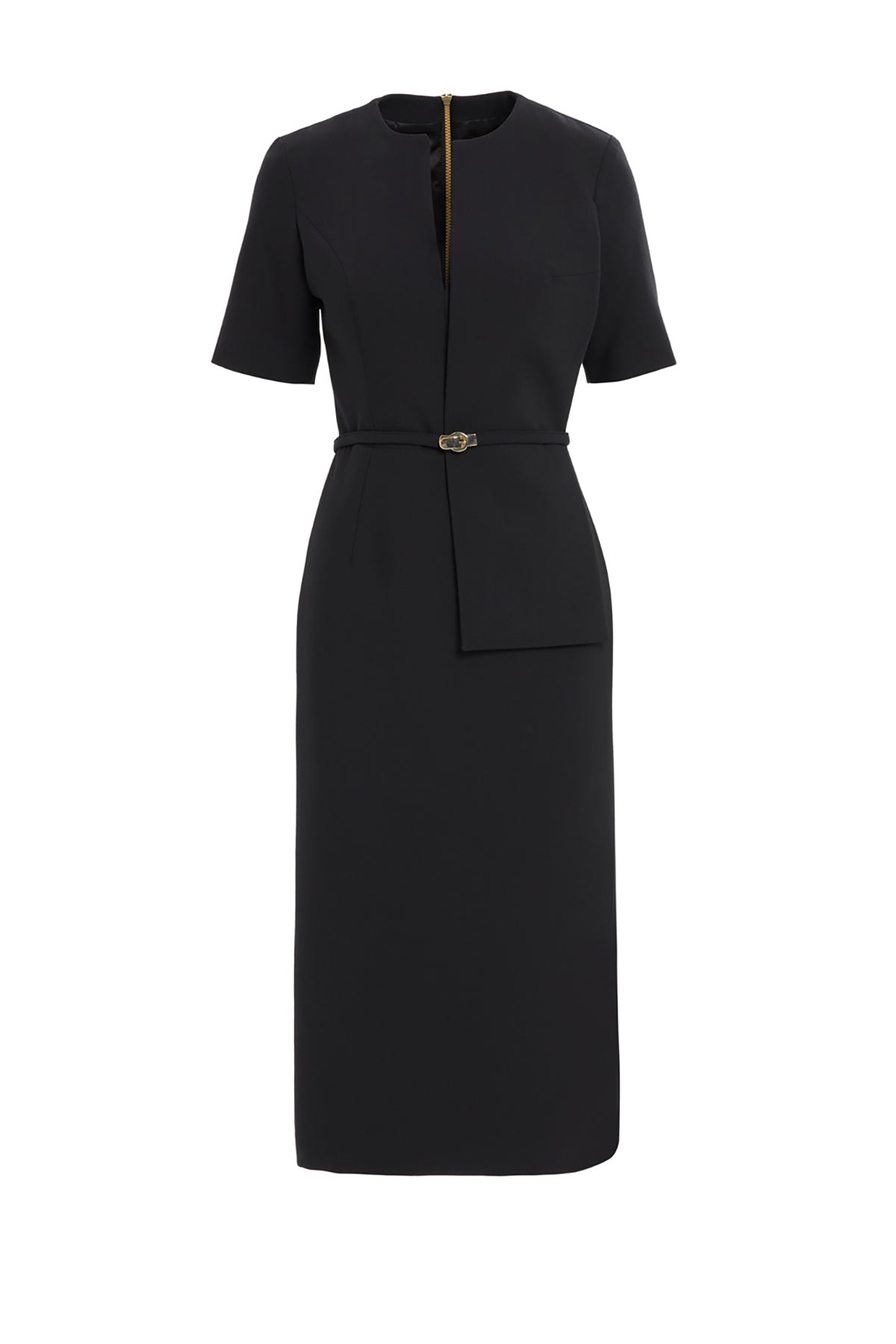 Kısa Kollu V Yaka Midi Abiye Elbise