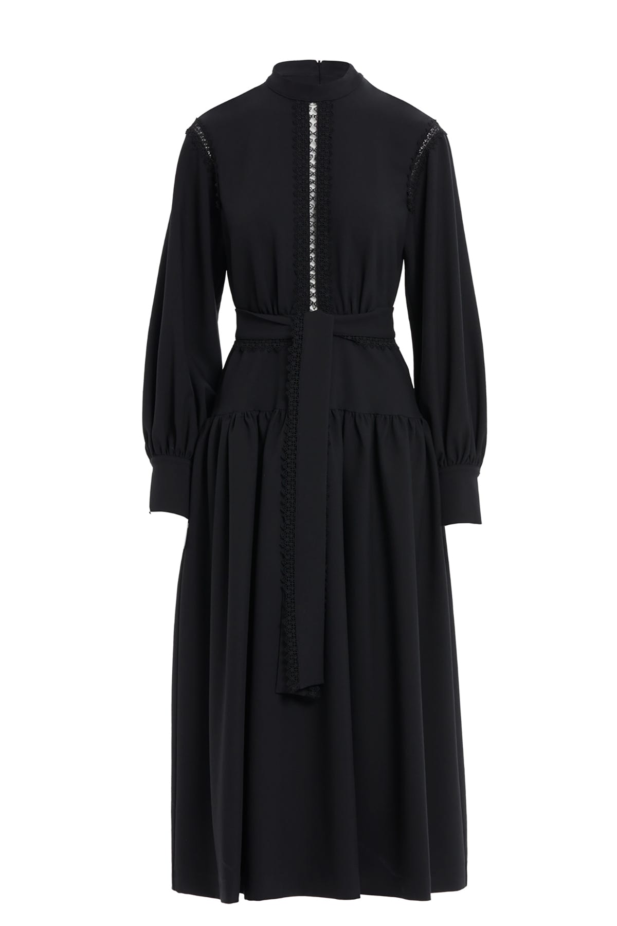 Dantel Şerit Detaylı İç Elbiseli Maxi Elbise