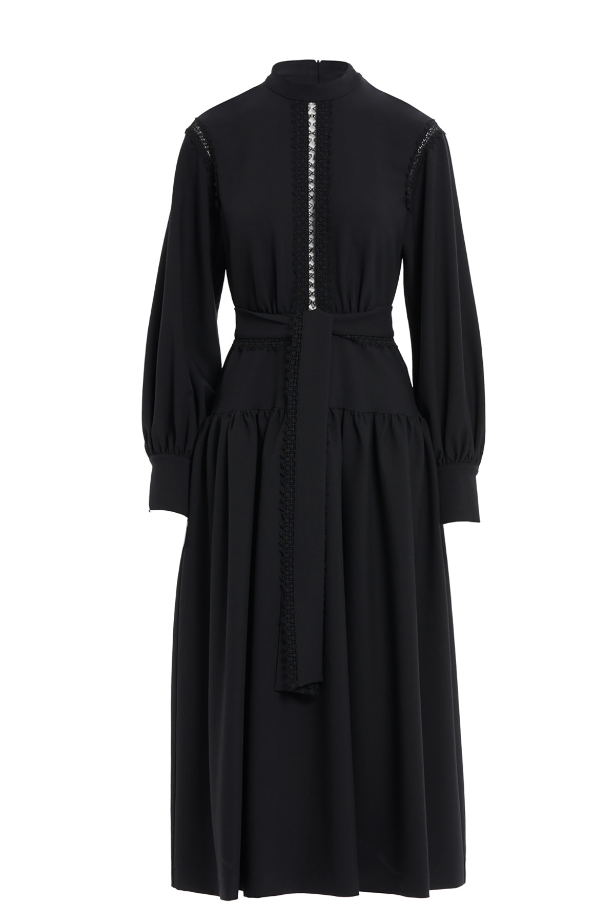 Dantel Şerit Detaylı İç Elbiseli Maxi Elbise