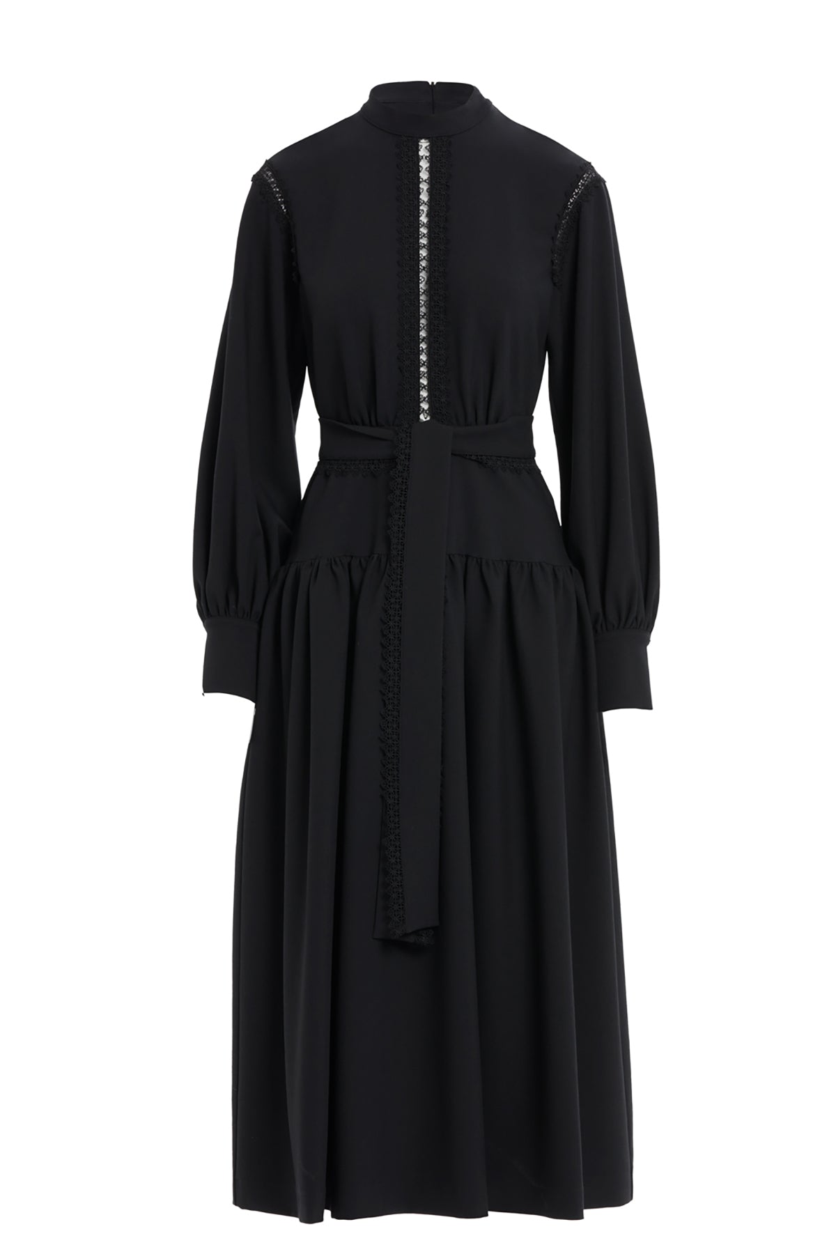 Dantel Şerit Detaylı İç Elbiseli Maxi Elbise