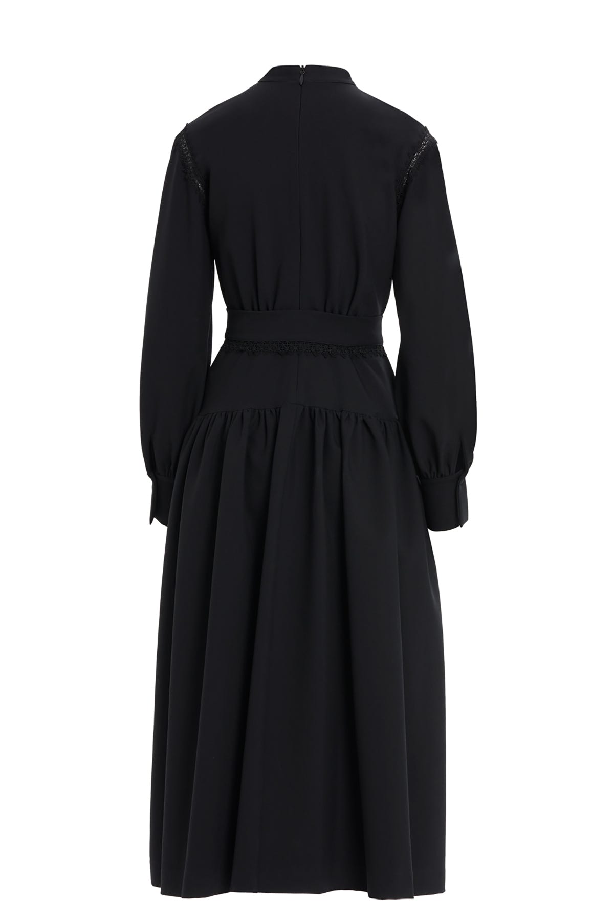 Dantel Şerit Detaylı İç Elbiseli Maxi Elbise