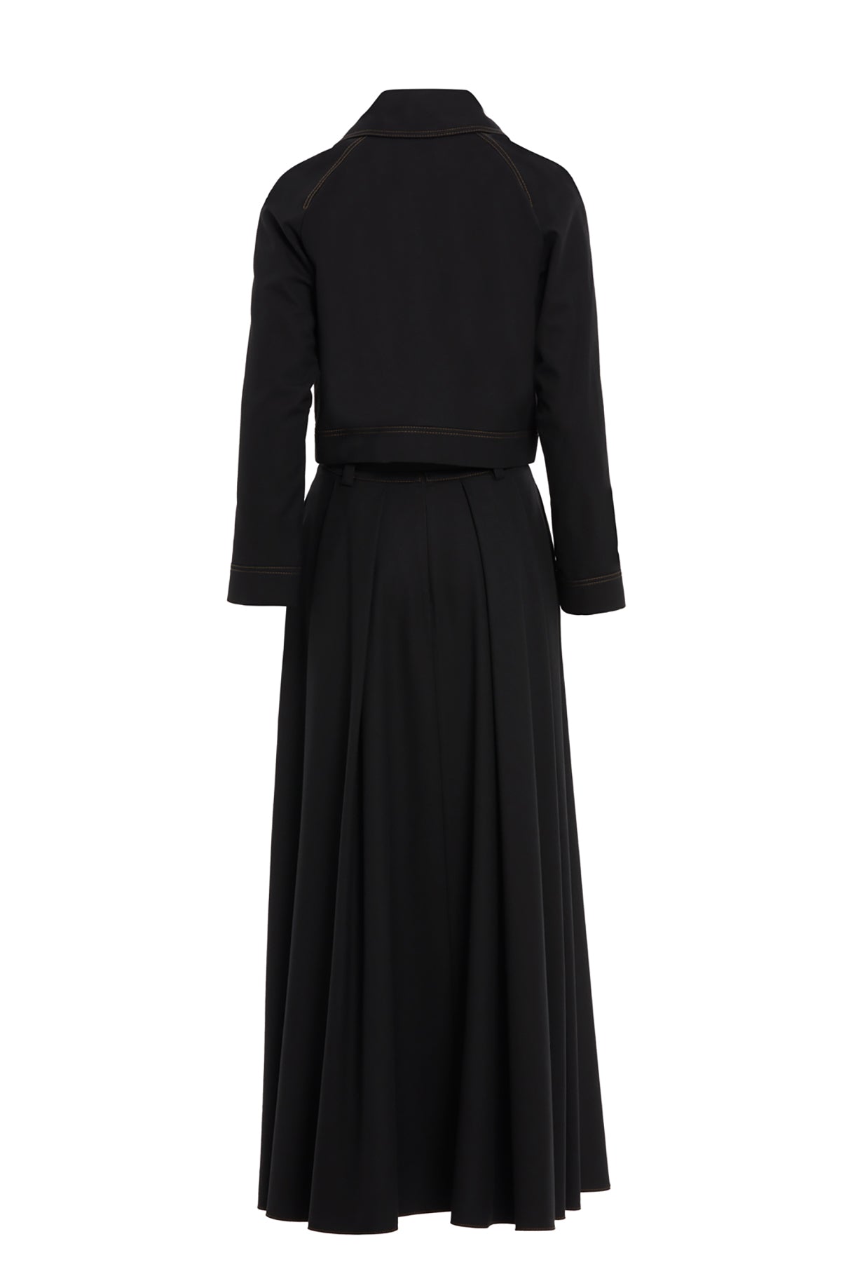 Fermuarlıi Kısa Ceket Ve Uzun Volanlı Etekli Takım