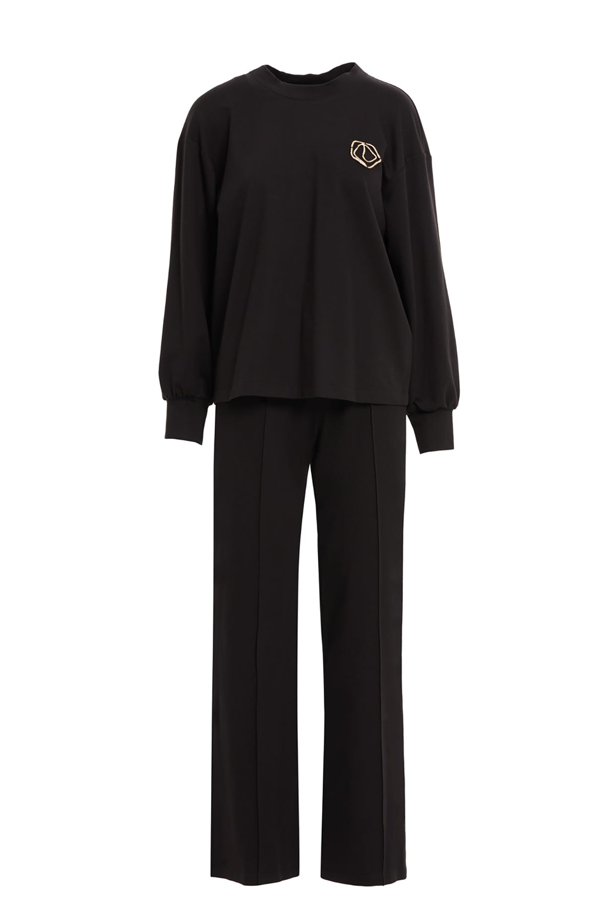 Arkası Düğme Detaylı Bisiklet Yaka Takım